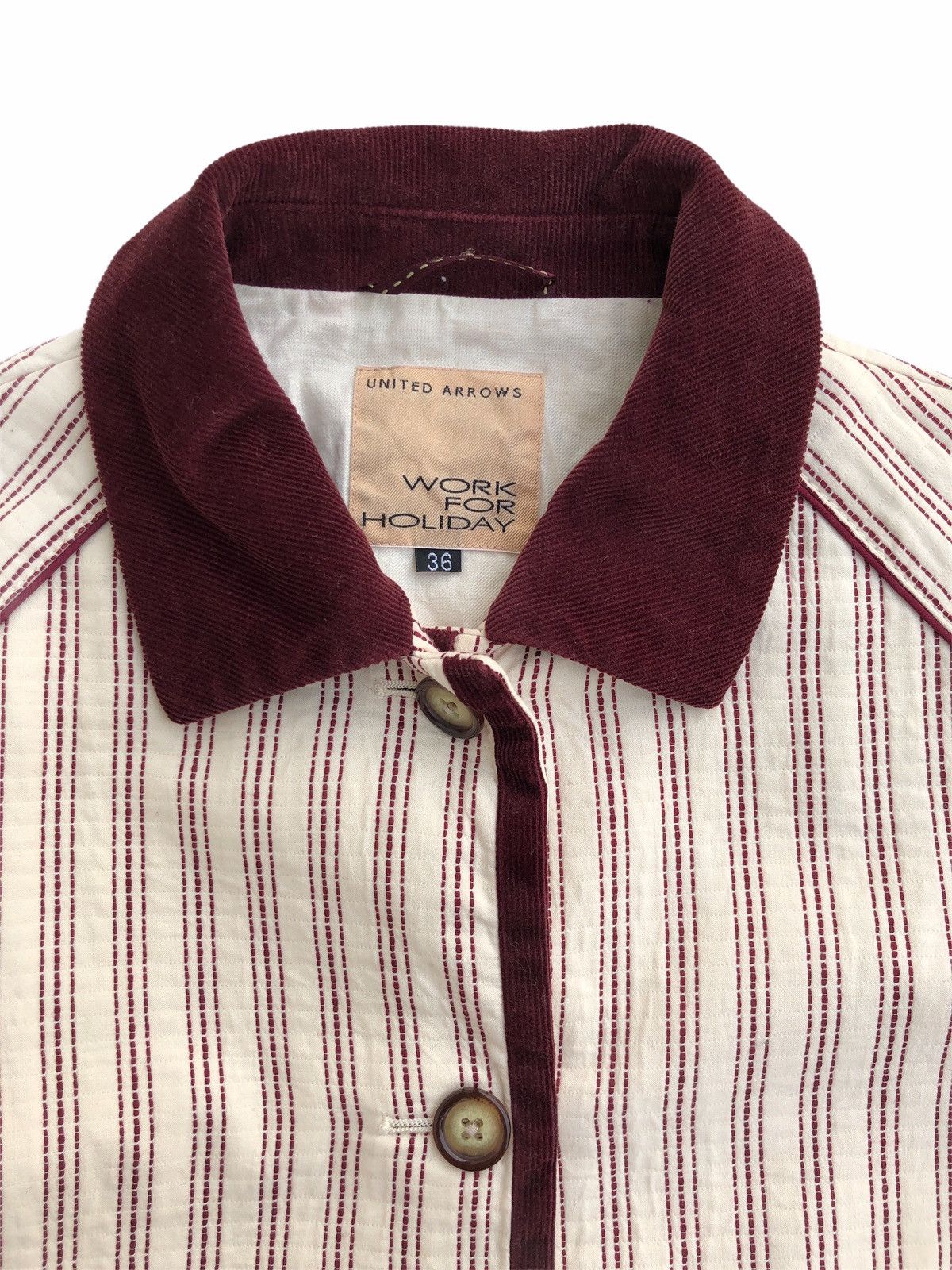 United Arrows United Arrows Stripes Stitching Button Jacket Size US XS / EU 42 / 0 - 5 Thumbnail