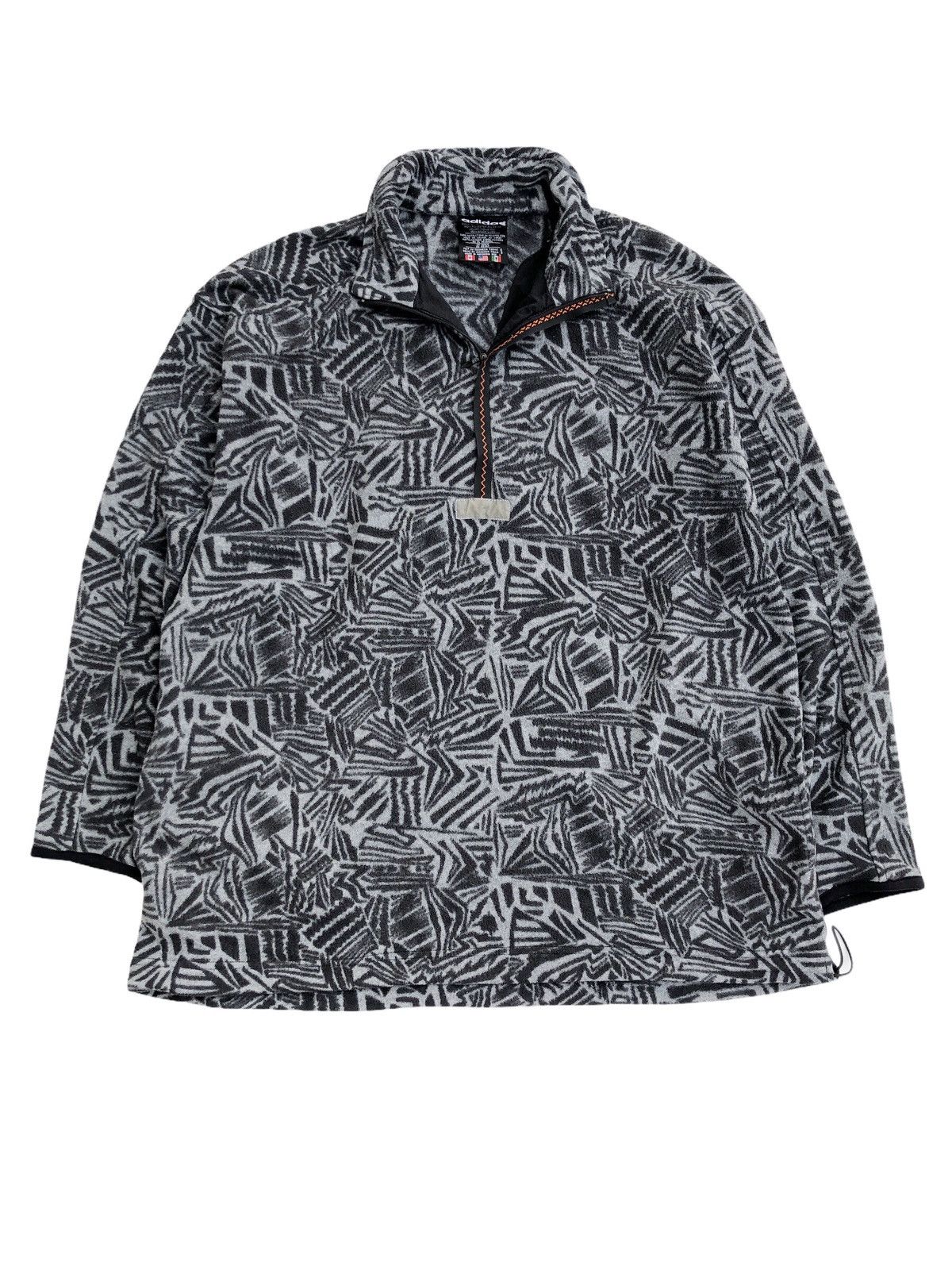 Adidas × Vintage Vintage 90s Adidas Fleece All Over Print Pullover Jacket Size US L / EU 52-54 / 3 - 1 Thumbnail