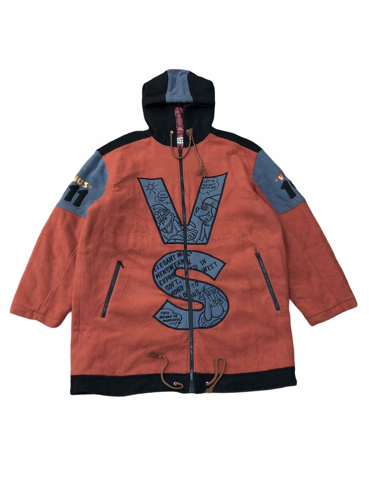 image of Vintage 90's Louis Versus Vs Logo Zipper Hoodie Jacket in Dark Mustard, Men's (Size Large)