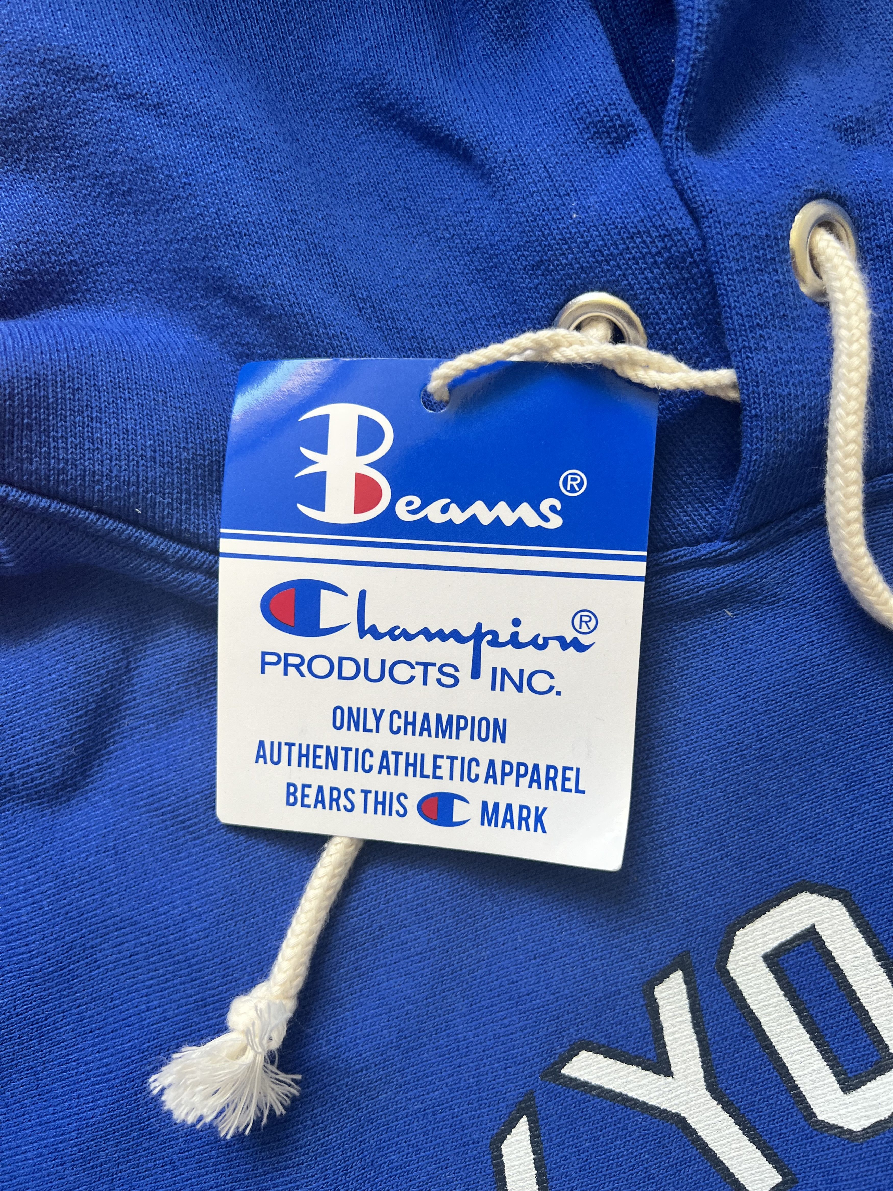 Beams Plus × Champion 💚 SS19 Beams x Champion Tokyo Logo Hoodie Blue NEW Size US M / EU 48-50 / 2 - 5 Thumbnail