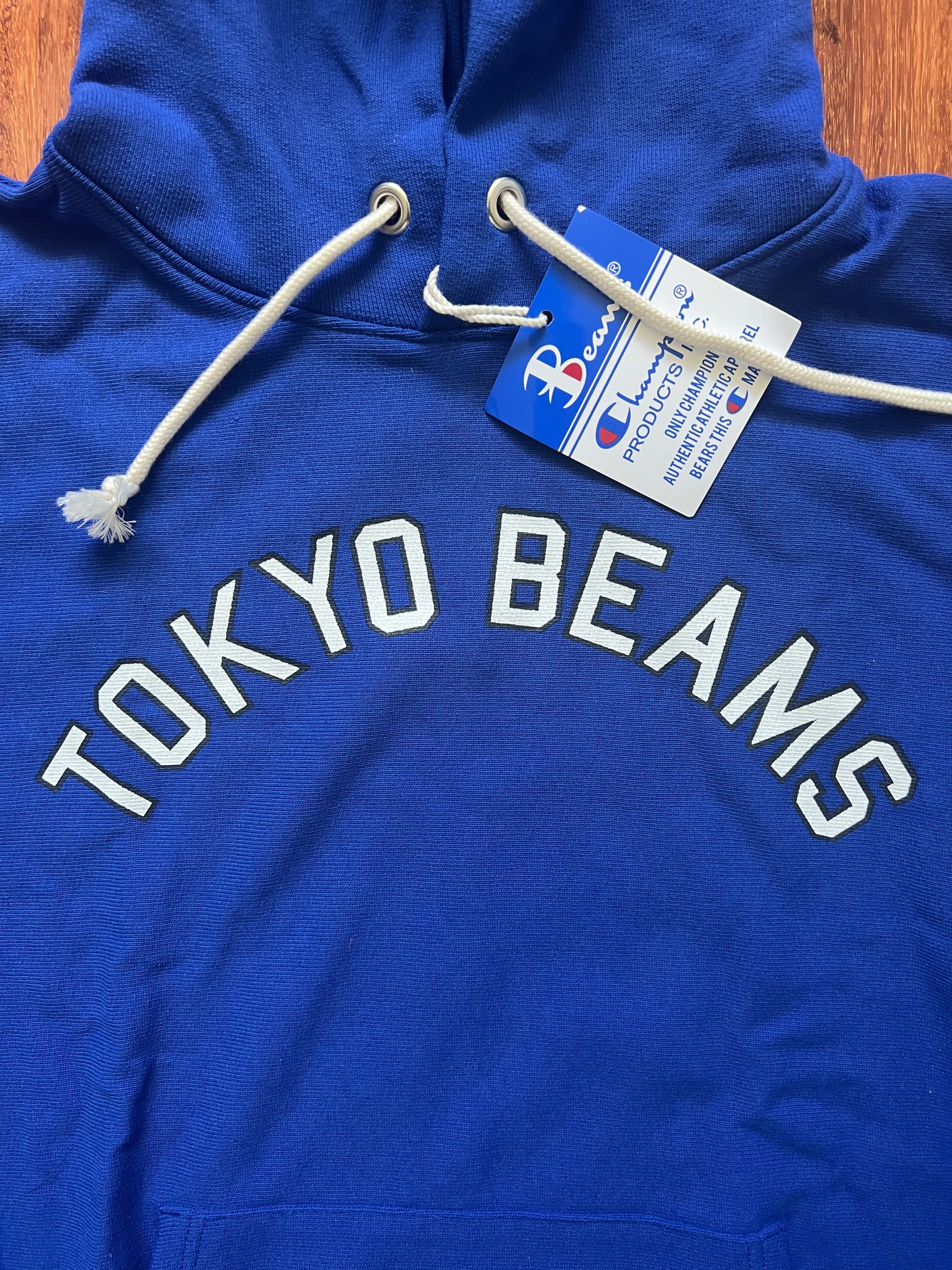 Beams Plus × Champion 💚 SS19 Beams x Champion Tokyo Logo Hoodie Blue NEW Size US M / EU 48-50 / 2 - 3 Thumbnail