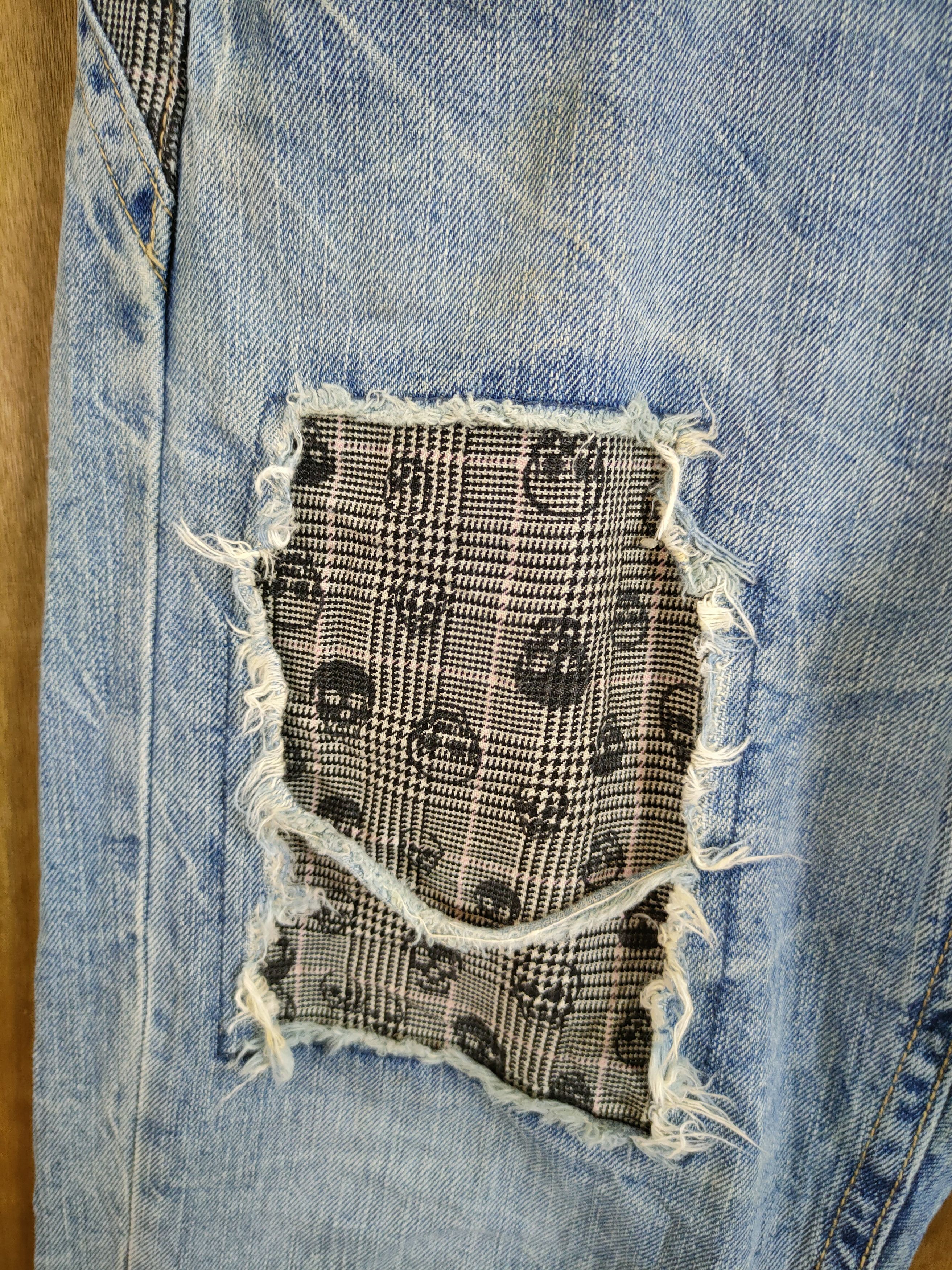 Vintage Japan denim patchwork skull distressed pants #46-764 Size US 30 / EU 46 - 6 Thumbnail