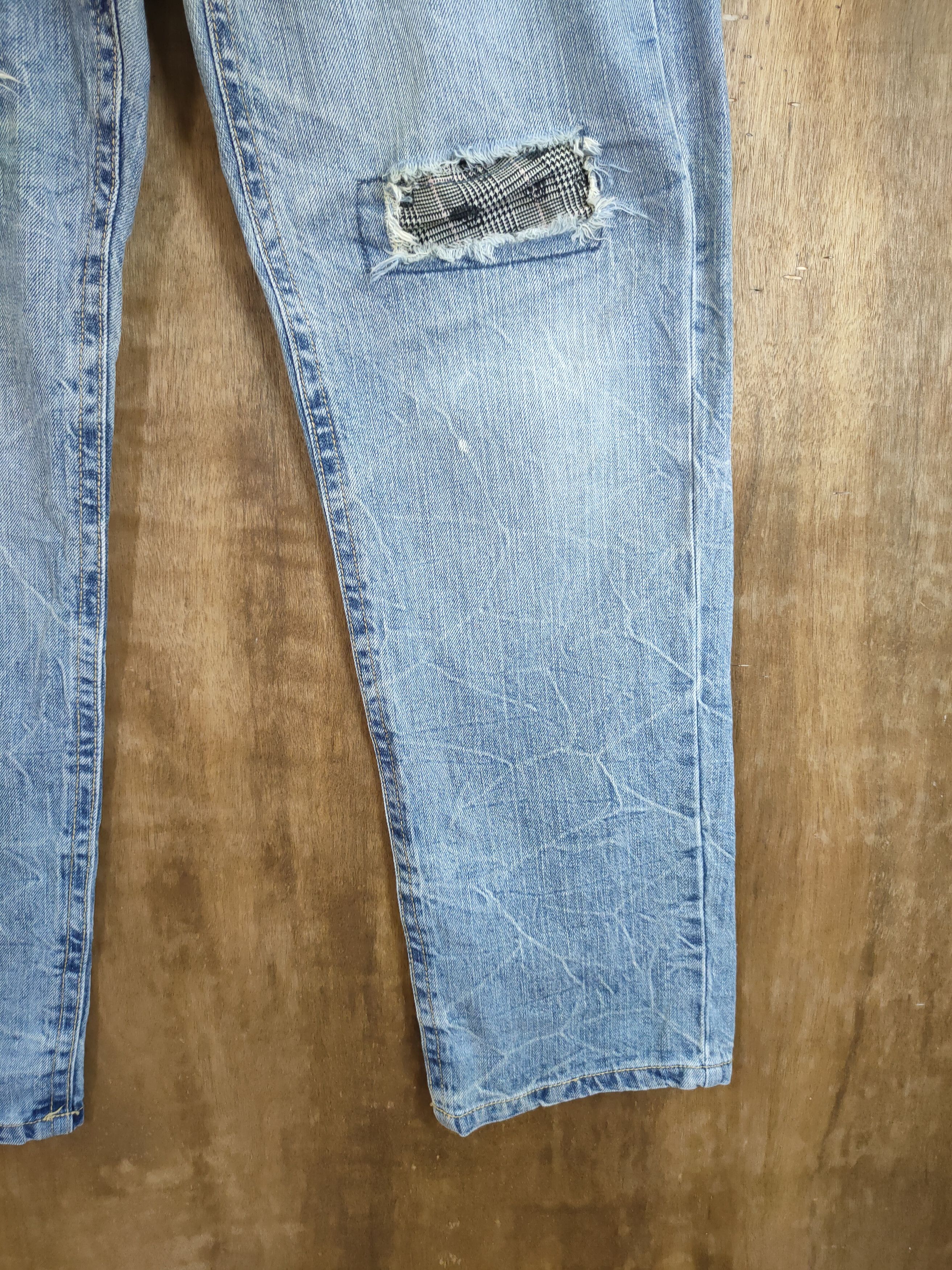 Vintage Japan denim patchwork skull distressed pants #46-764 Size US 30 / EU 46 - 2 Thumbnail
