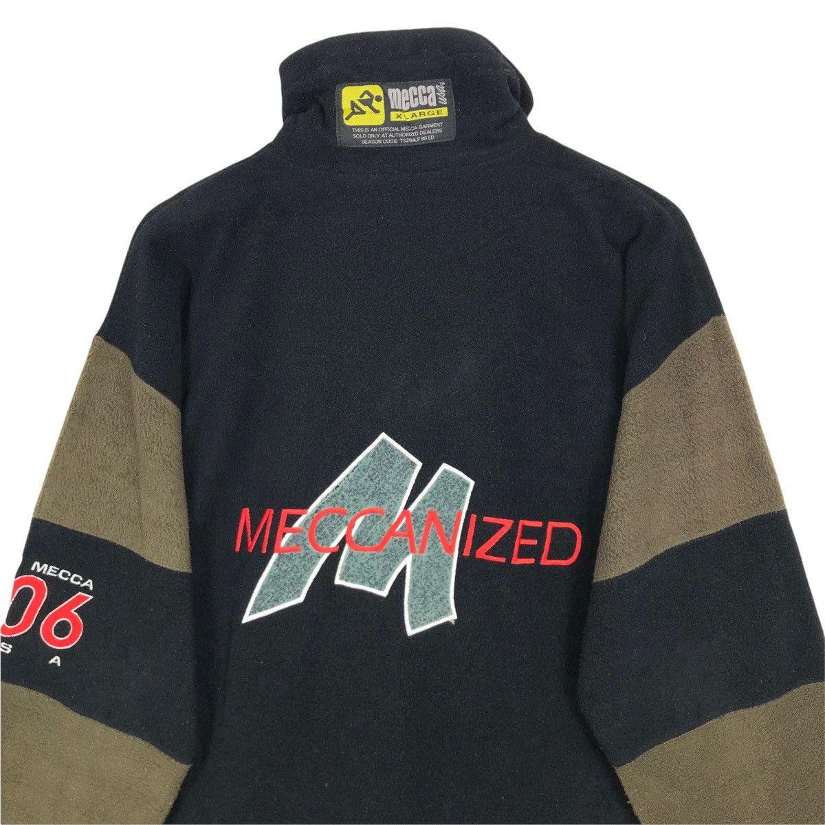 Mecca Vintage 90s Mecca USA Mock Neck Fleece Sweater Embroidery Size US XL / EU 56 / 4 - 13 Thumbnail