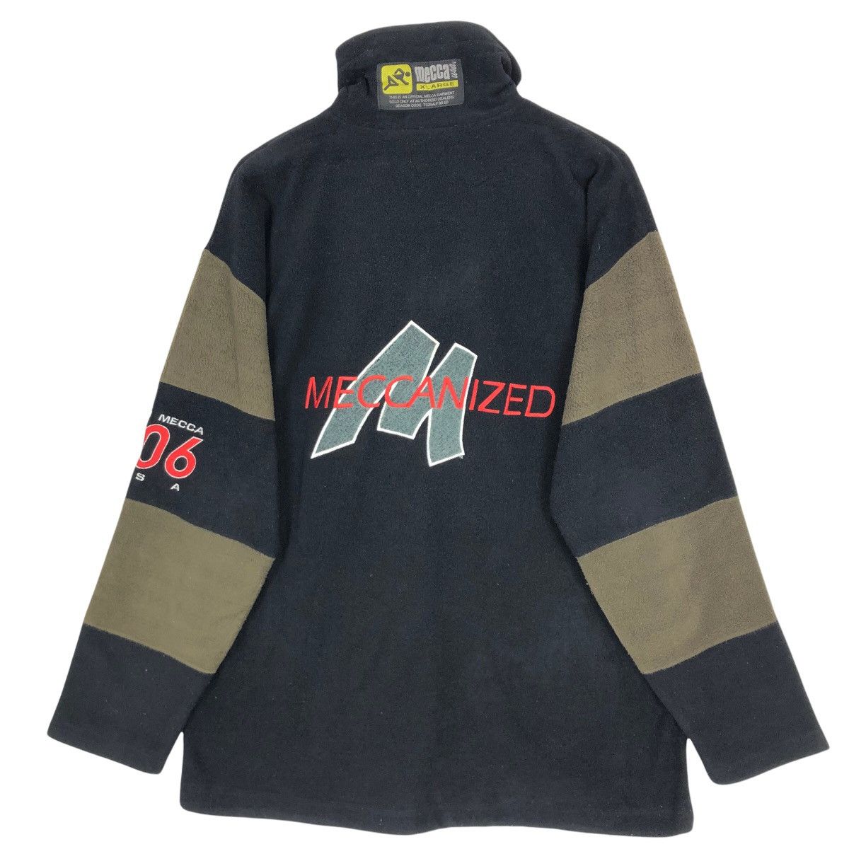 Mecca Vintage 90s Mecca USA Mock Neck Fleece Sweater Embroidery Size US XL / EU 56 / 4 - 12 Thumbnail