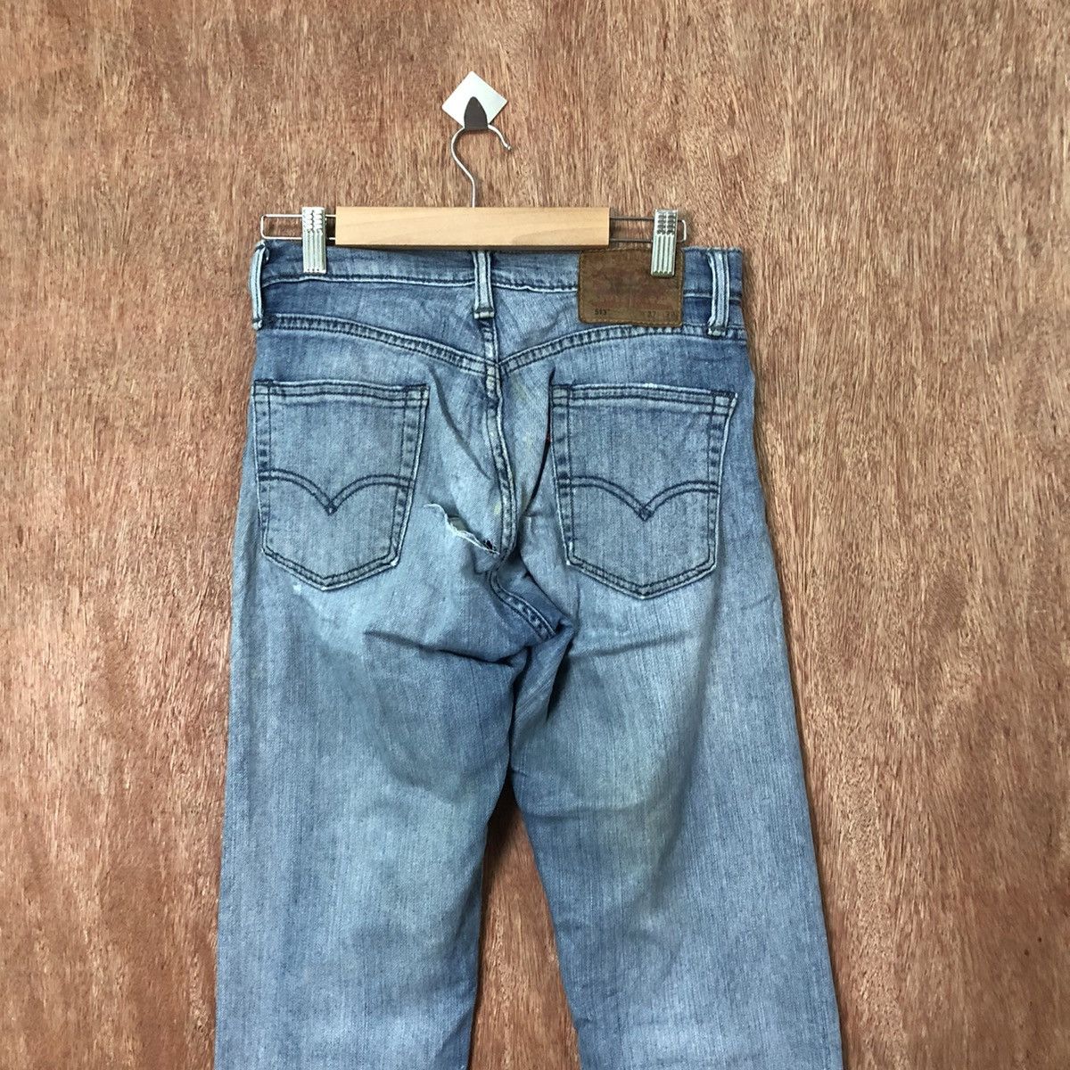 Levi's 513 Levis Blue distressed Denim jeans pants #6385 Size US 26 / EU 42 - 7 Thumbnail
