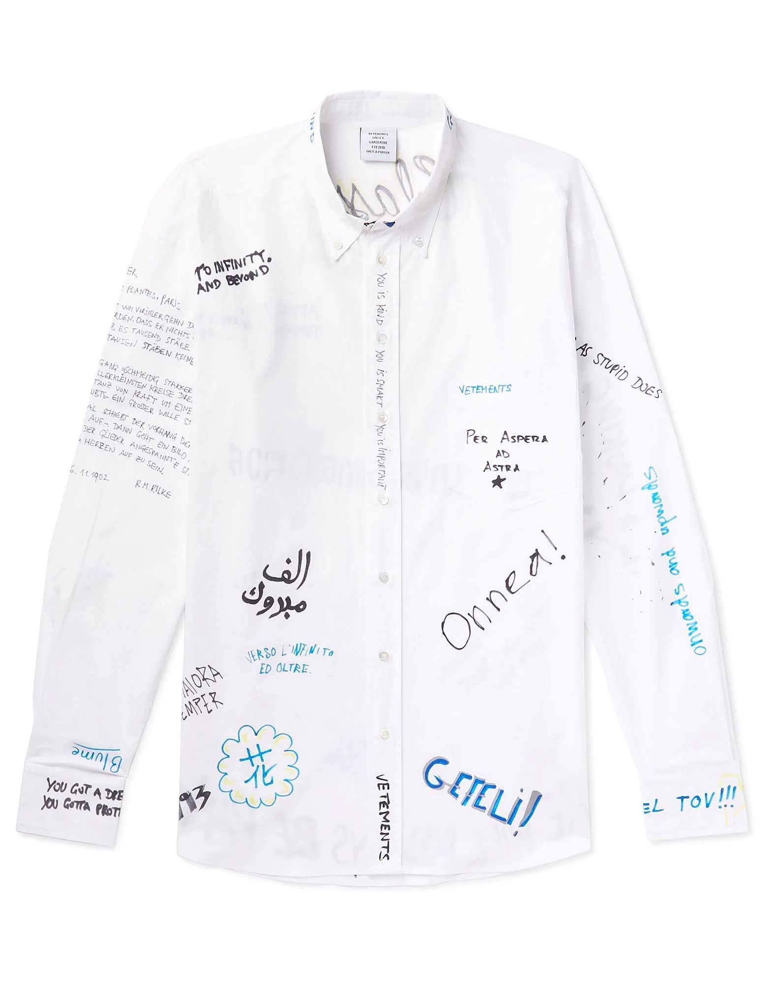 image of Vetements Casual Button Up Shirt In White, Men's (Size XS)