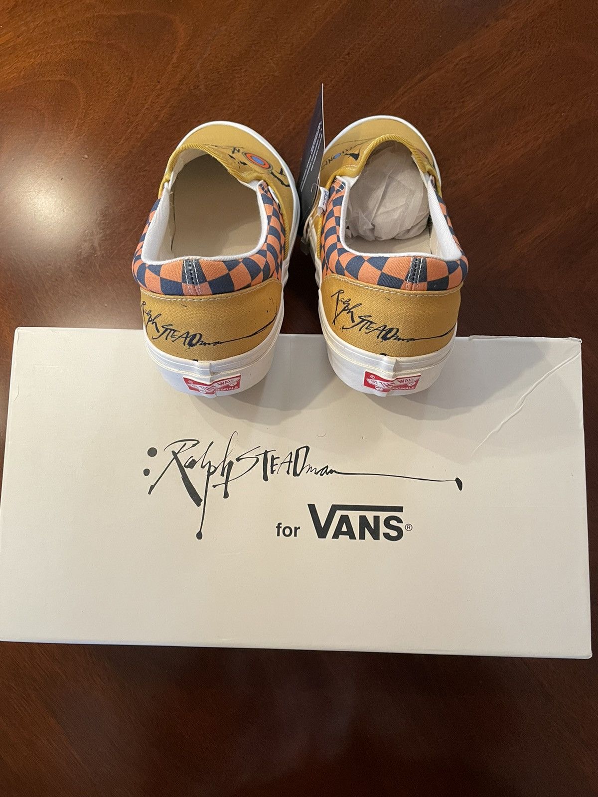 Vans Vans Slip-On Ralph Steadman Checkerboard Orange Size US 11.5 / EU 44-45 - 4 Thumbnail