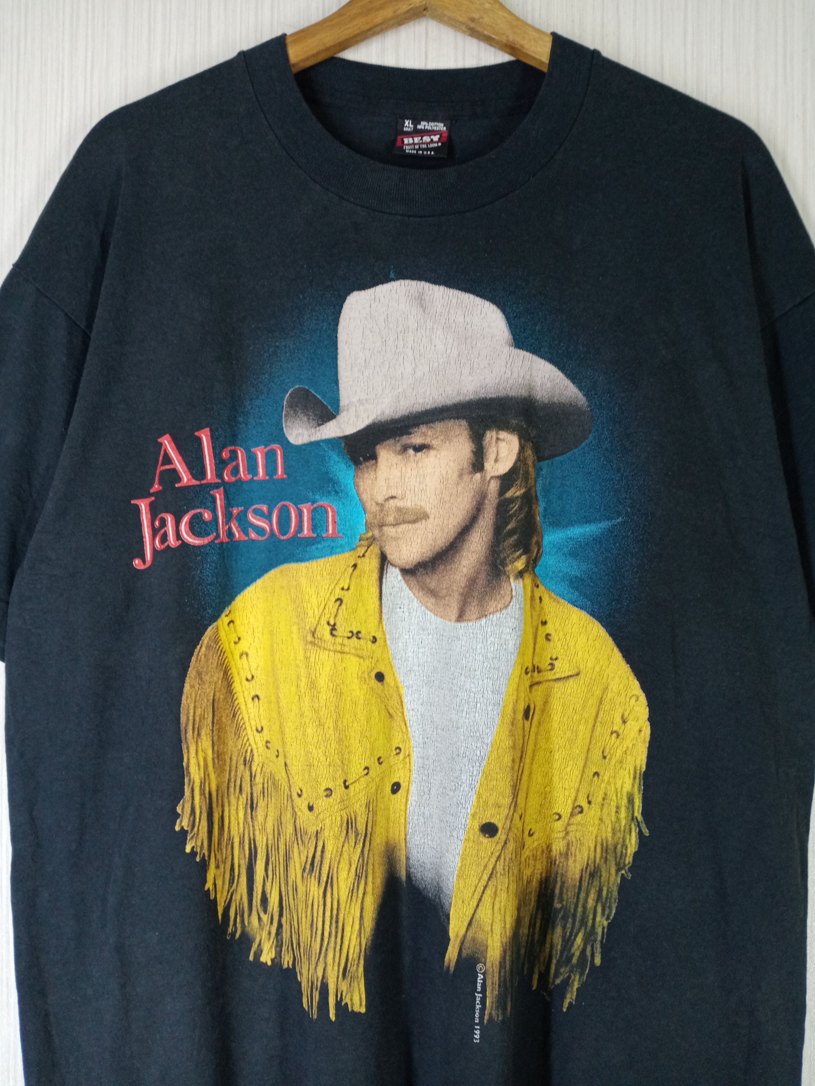 Band Tees × Vintage Rare Vintage 1993 Alan Jackson Rock Tshirt Size US XL / EU 56 / 4 - 4 Thumbnail