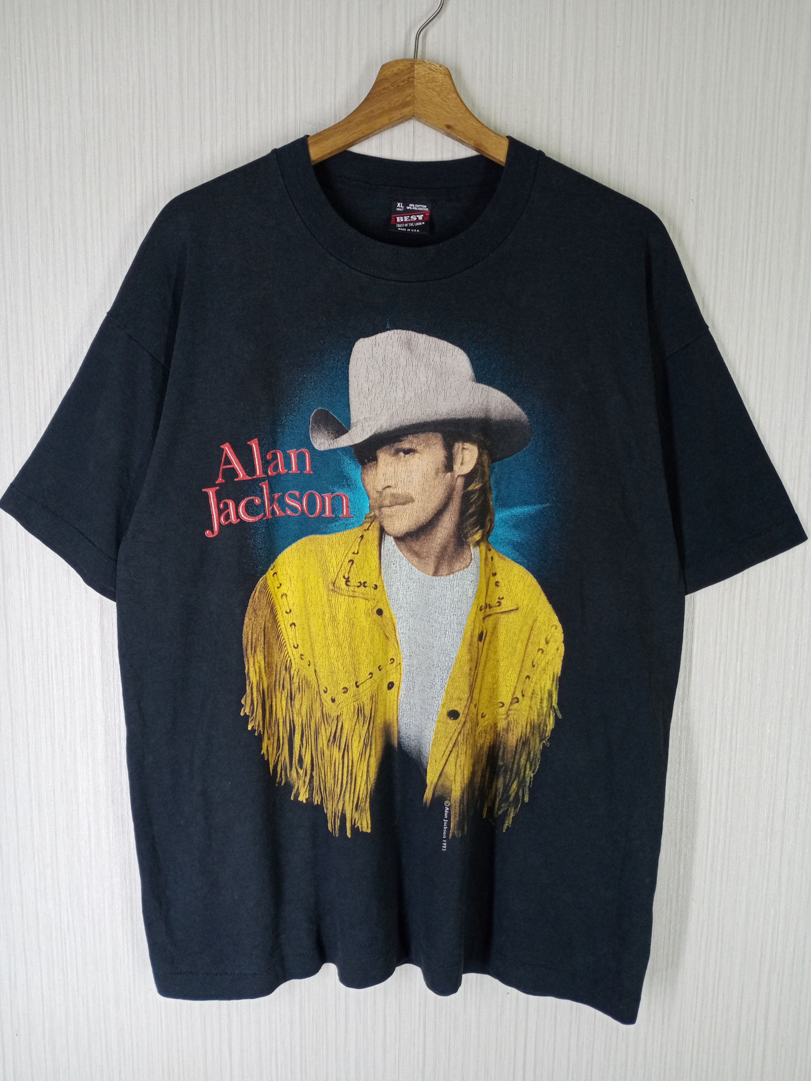 Band Tees × Vintage Rare Vintage 1993 Alan Jackson Rock Tshirt Size US XL / EU 56 / 4 - 1 Thumbnail