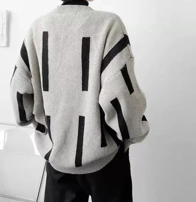 Japanese Brand New 2022 Futuristic Striped Cardigan Jumper Knitwear Size K1 Size US L / EU 52-54 / 3 - 5 Thumbnail