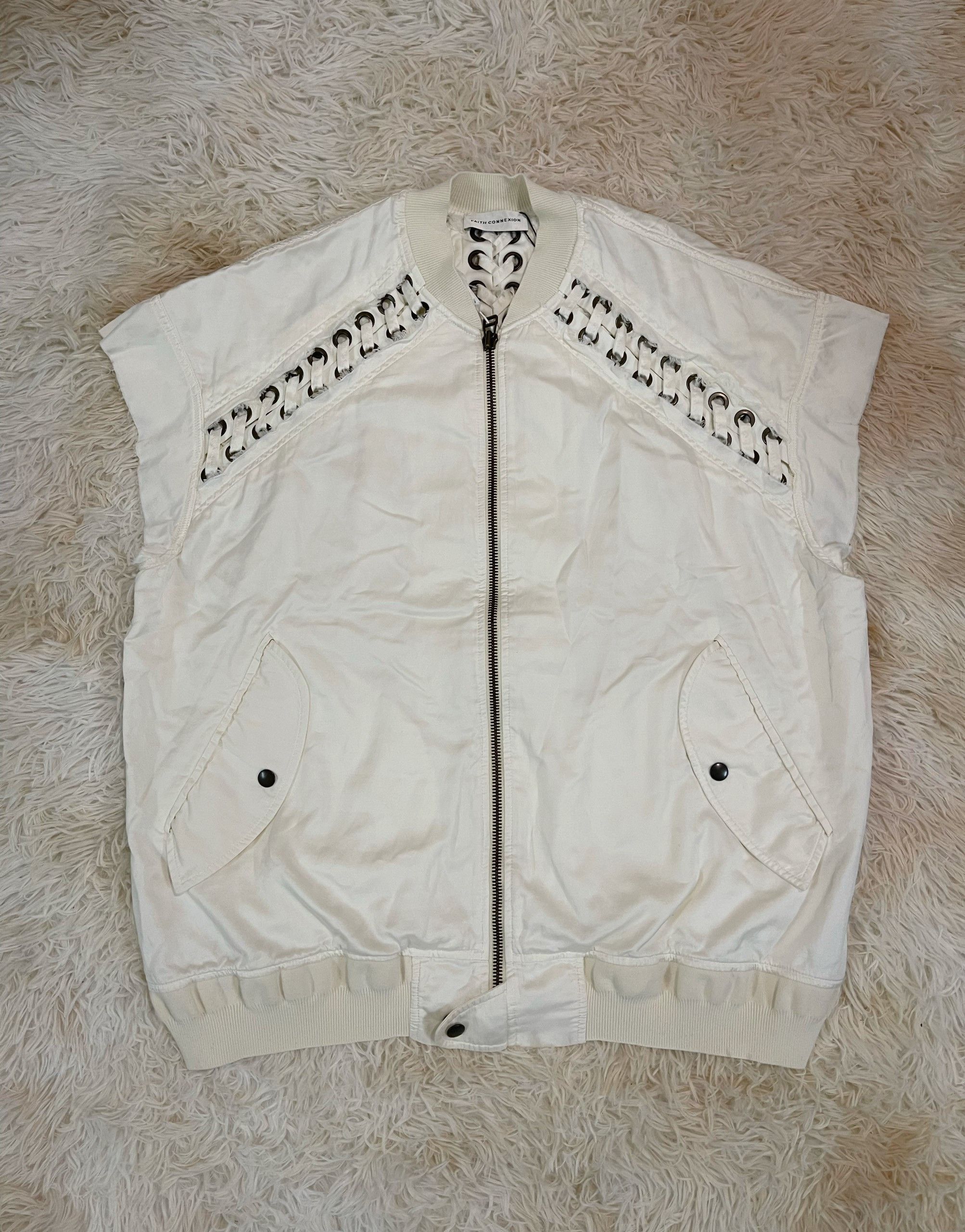 RRP 1480$ Faith Connexion S/S2018 Lace-up Bomber Vest