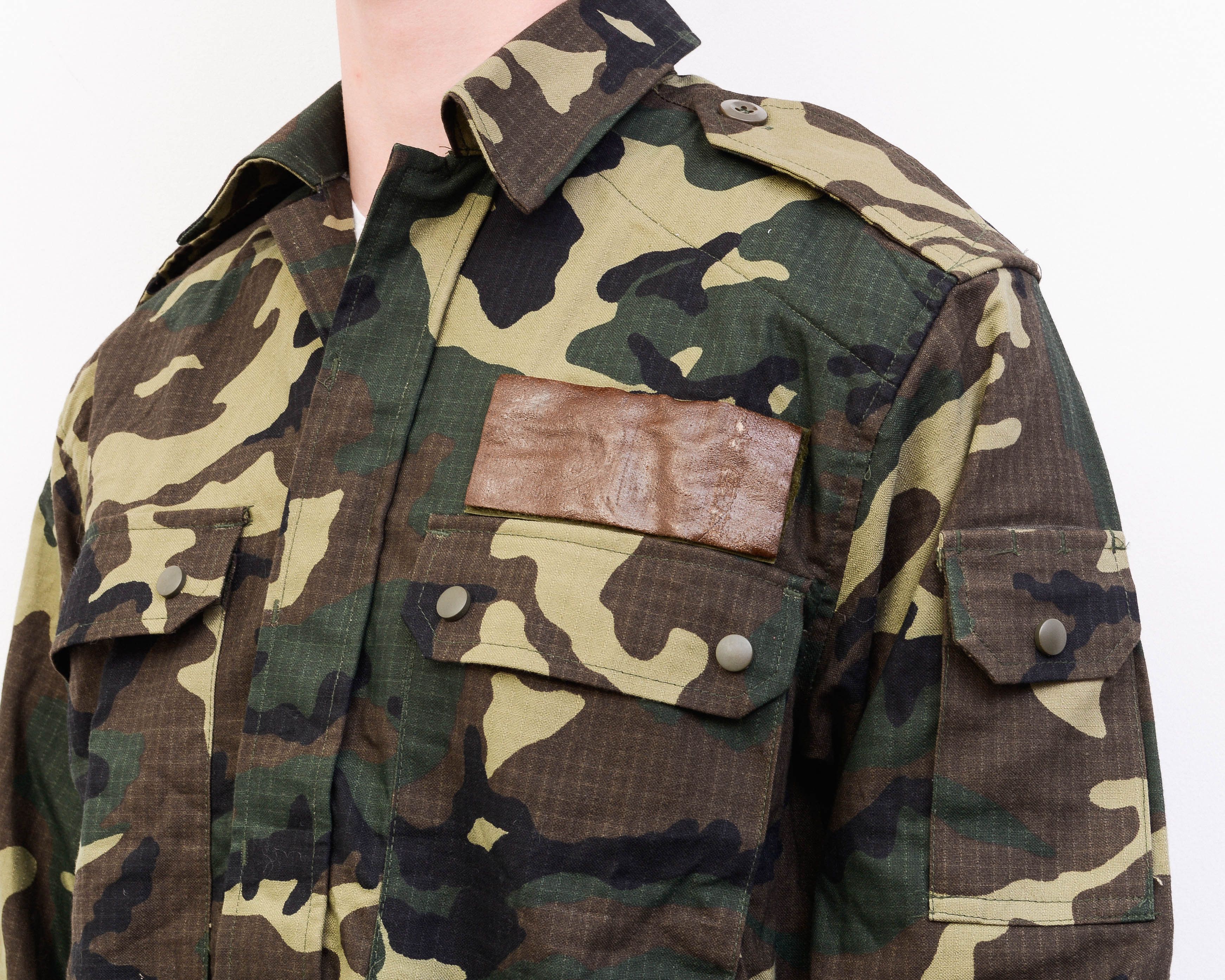 Vintage SPANISH ARMY Jacket Coat Camo Combat Military Shirt Spain Size US S / EU 44-46 / 1 - 4 Thumbnail