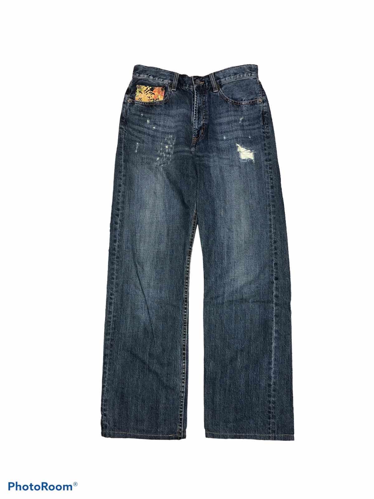 Other WIDE LEG⚡️⚡️DISTRESSED WASHED BLUE DENIM Size US 30 / EU 46 - 1 Thumbnail
