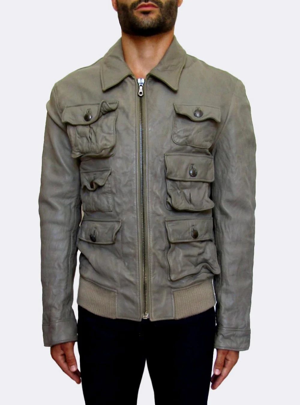 Dolce & Gabbana Multi-Pocket Leather Jacket $1460