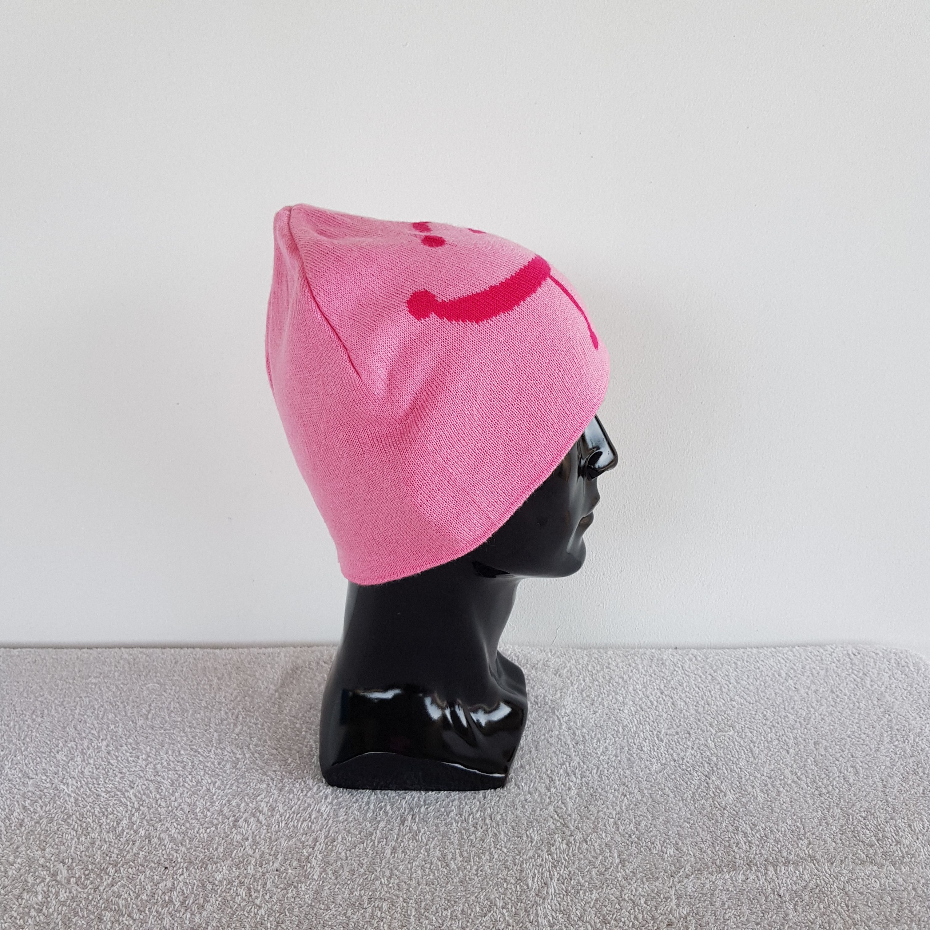 Japanese Brand × Vintage Smile Face Beanie Homespun Knitted Snow Cap Pinky Hats Size ONE SIZE - 3 Thumbnail