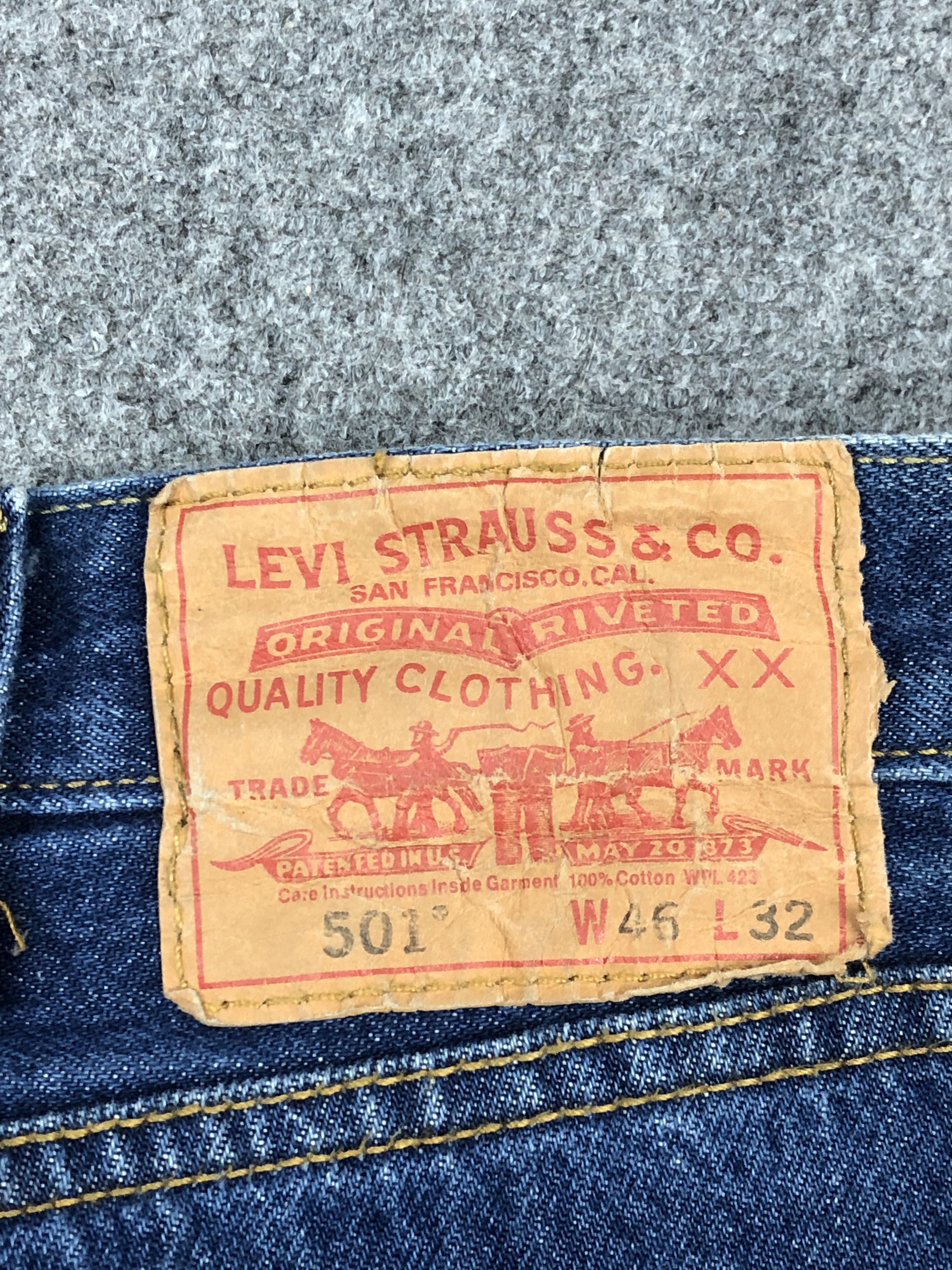 Levi's Vintage Levis 501 Blue Denim Jeans DP1518 Size US 44 / EU 60 - 5 Thumbnail