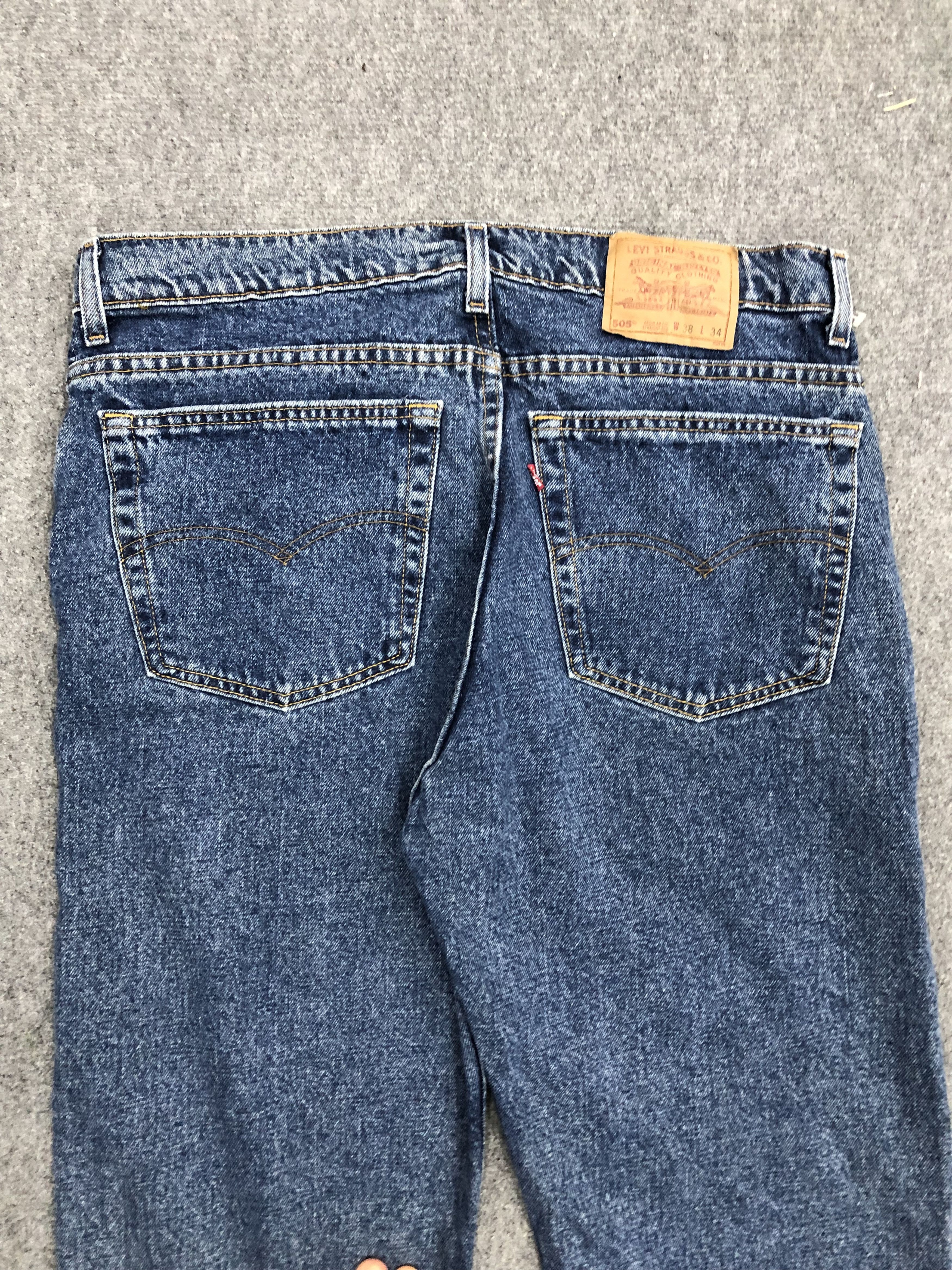 Levi's Vintage 90s Levis 505 Denim Jeans DP1237 Size US 37 - 4 Thumbnail