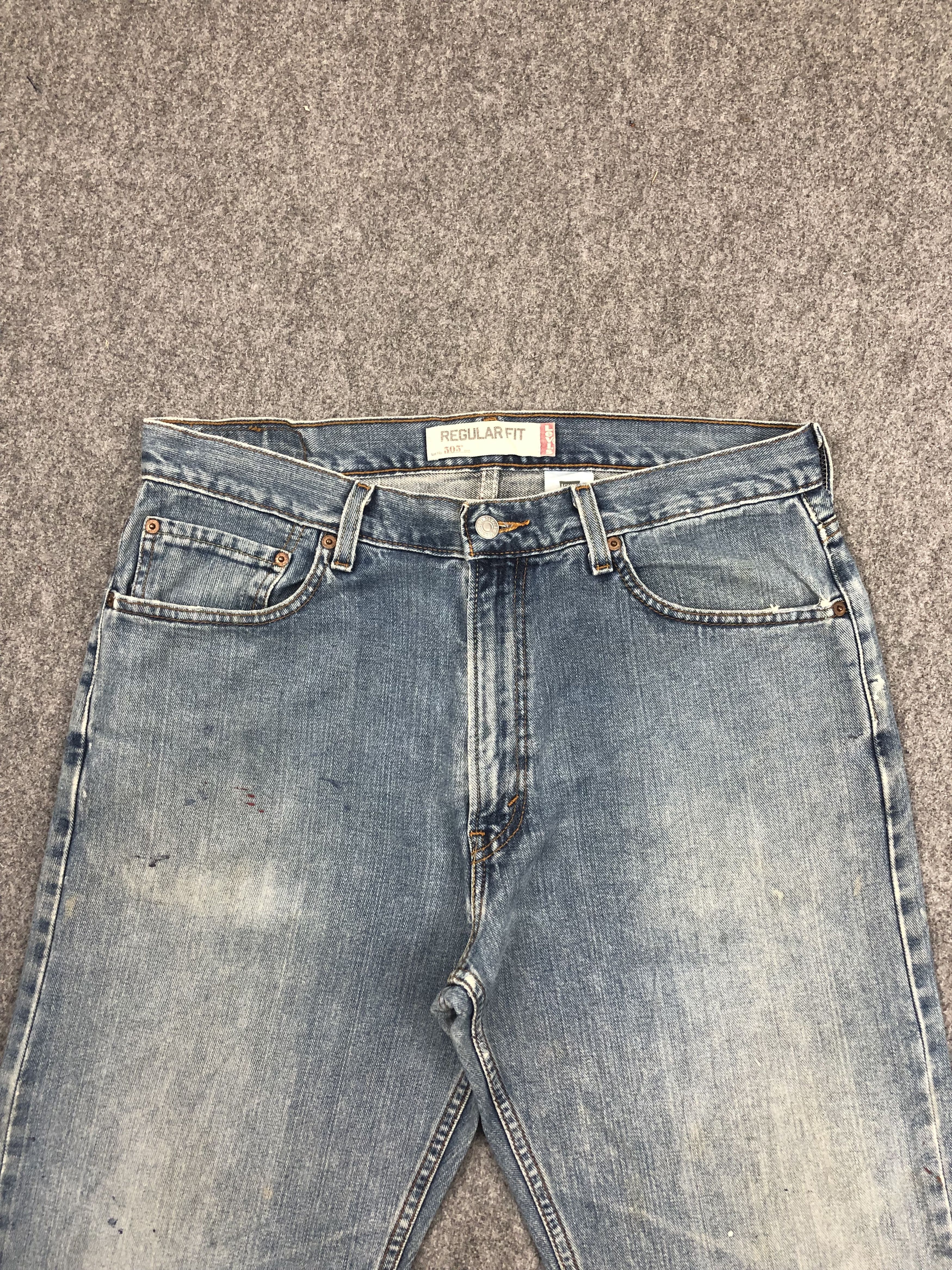 Levi's Vintage Levis 505 Faded Blue Denim DP1534 Size US 37 - 2 Thumbnail