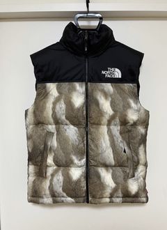 Supreme FW13 SUPREME x THE NORTH FACE FUR PRINT NUPTSE VEST | Grailed