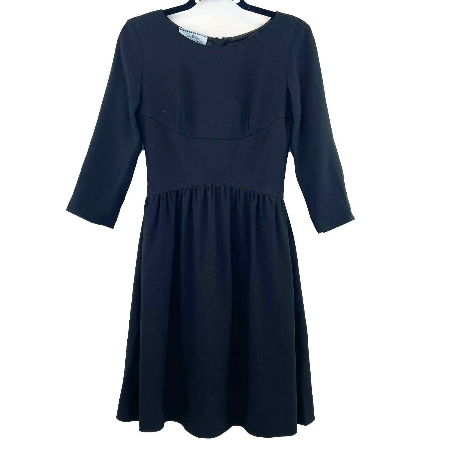 Prada - Black Cady Empire Waist Dress - Pleated - New With T