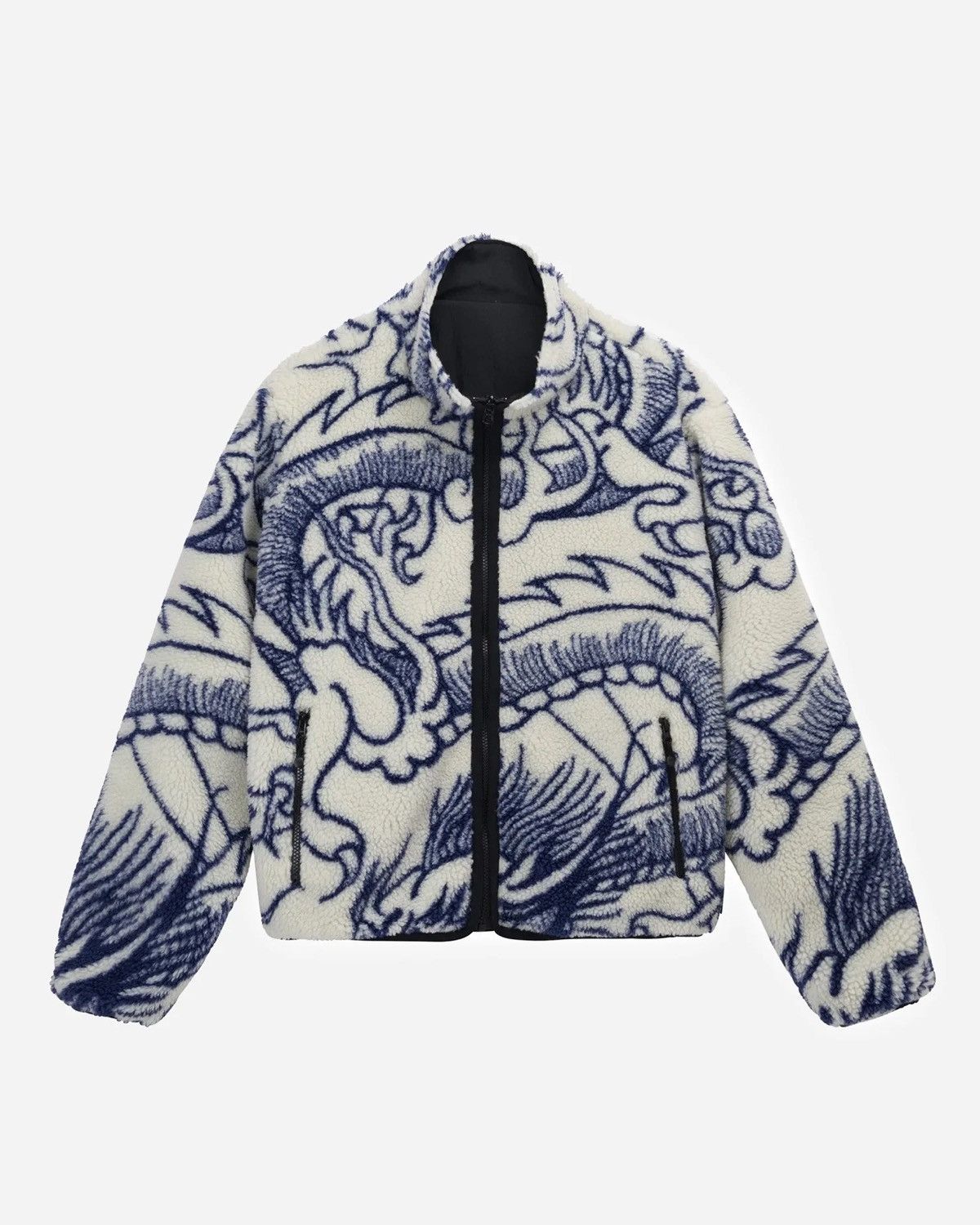 old y2k stussy reversible jacket スカジャン Stussy Cosmos Reversible Jacket Black/Multi Men's - SS23 - US