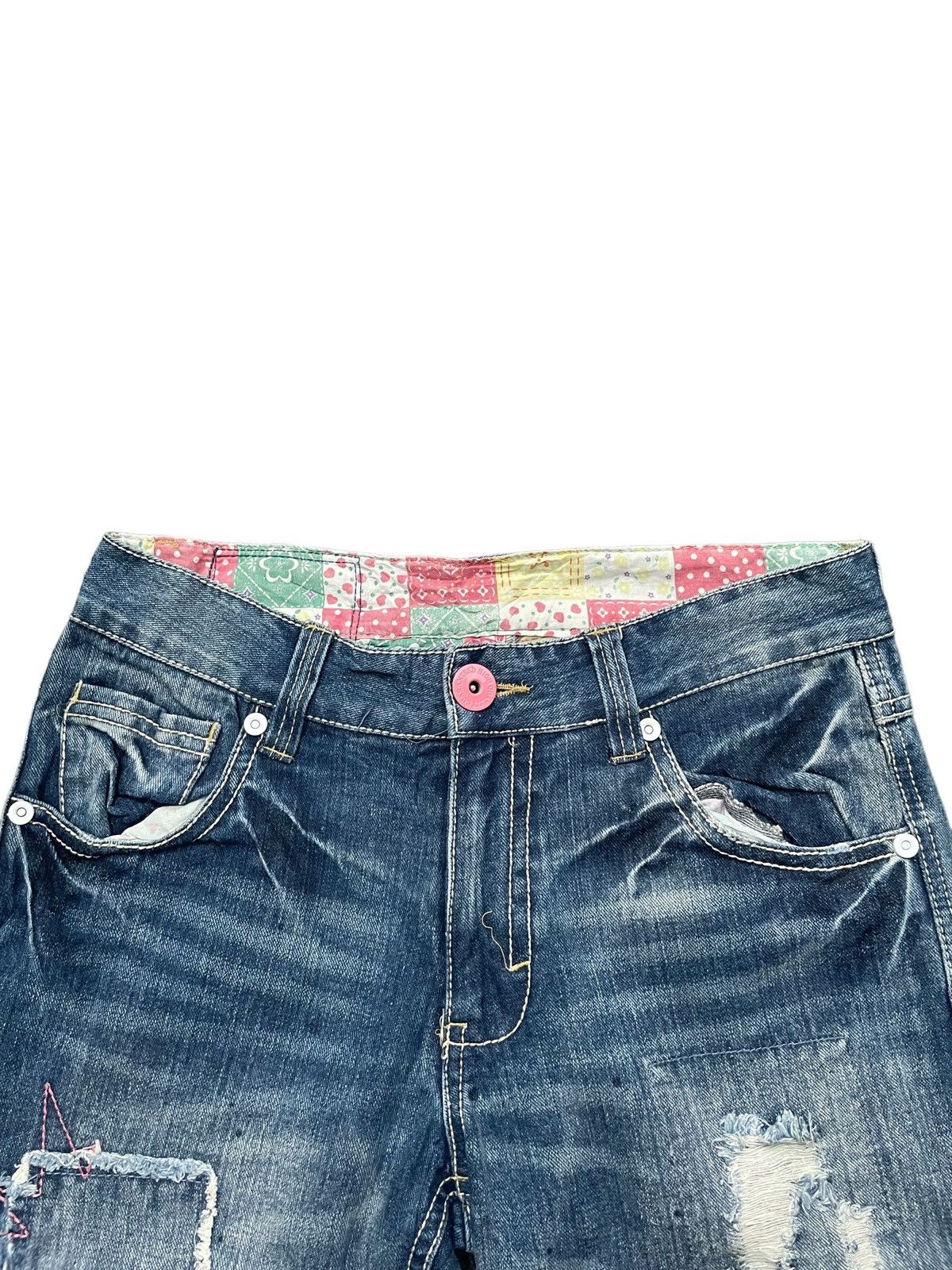 Japanese Brand Japanese Estacot Distresed Patches Denim Size 31" - 5 Thumbnail
