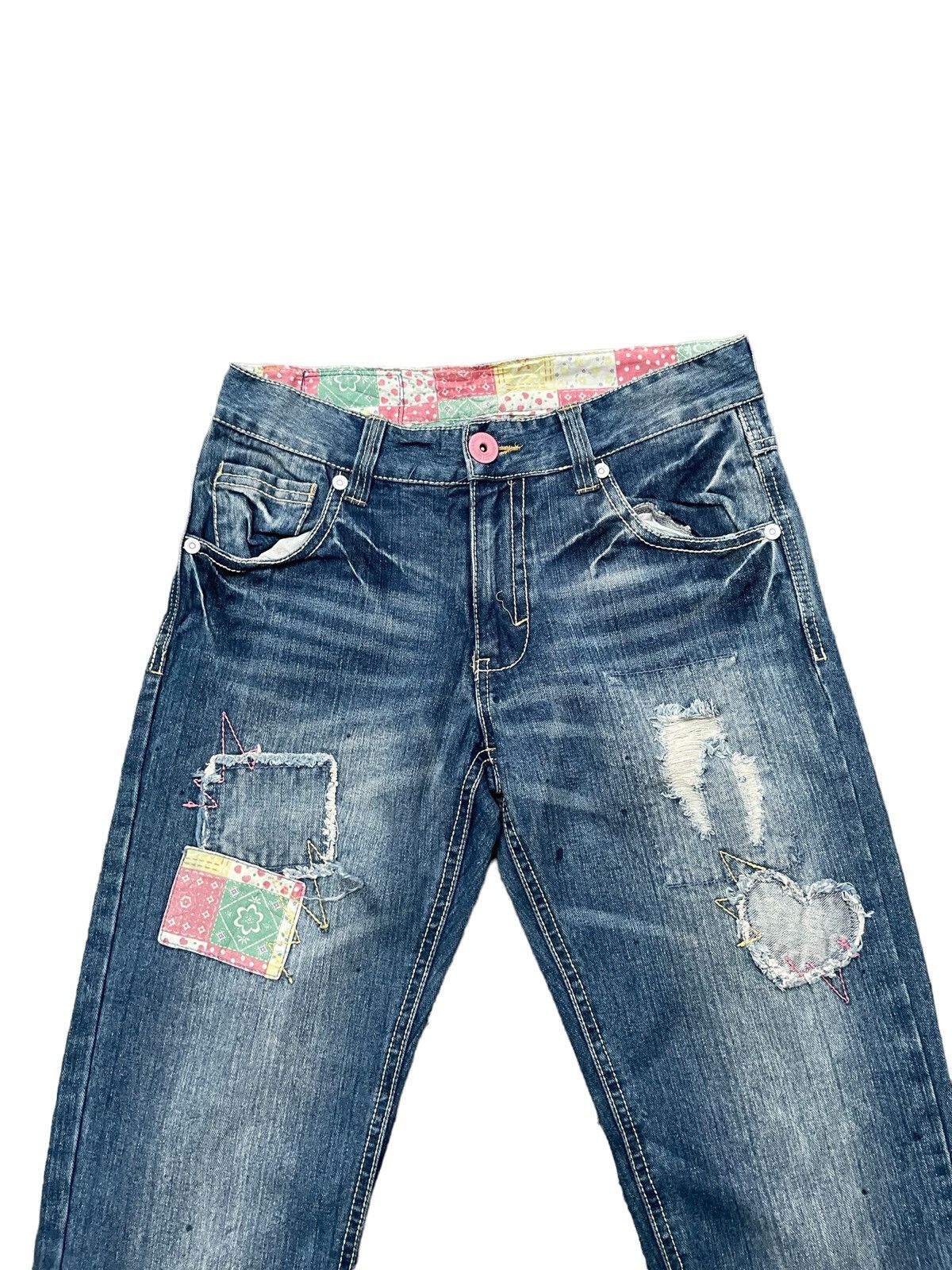 Japanese Brand Japanese Estacot Distresed Patches Denim Size 31" - 4 Thumbnail