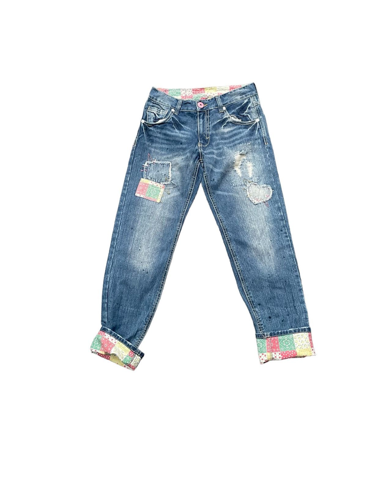 Japanese Brand Japanese Estacot Distresed Patches Denim Size 31" - 6 Thumbnail