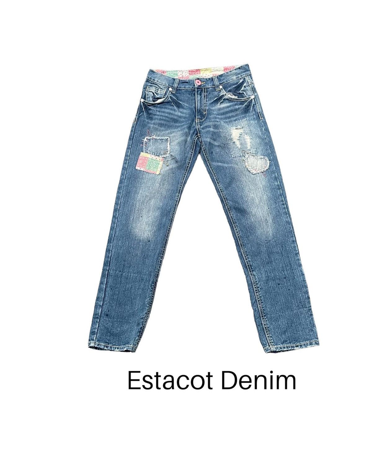 Japanese Brand Japanese Estacot Distresed Patches Denim Size 31" - 1 Thumbnail