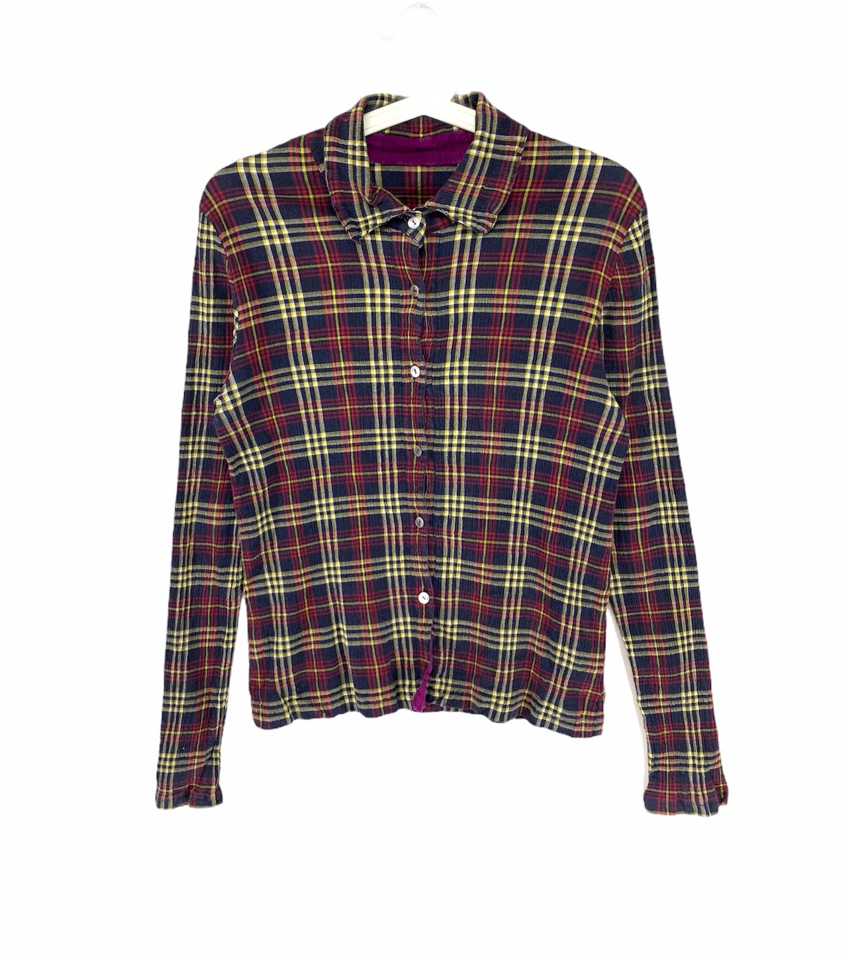 Designer × Issey Miyake × Tsumori Chisato Tsumori chisato pleated checkered button up shirt Size S / US 4 / IT 40 - 1 Thumbnail