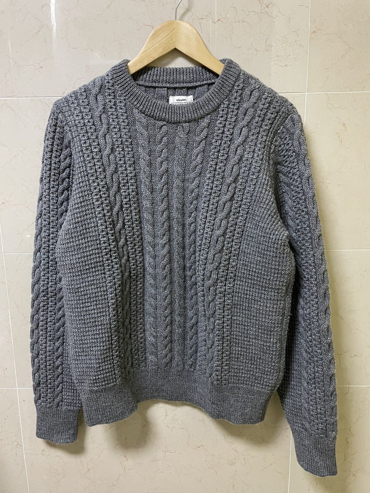 Visvim Visvim fisherman cable knit blanket sweater 18AW Size US M / EU 48-50 / 2 - 2 Thumbnail