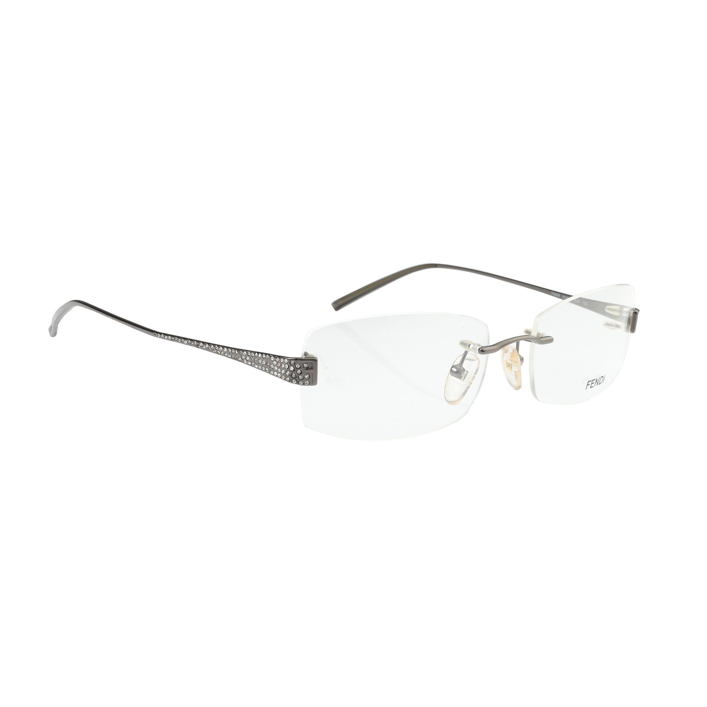 Fendi '90s Rimless Crystal Square Frame Glasses