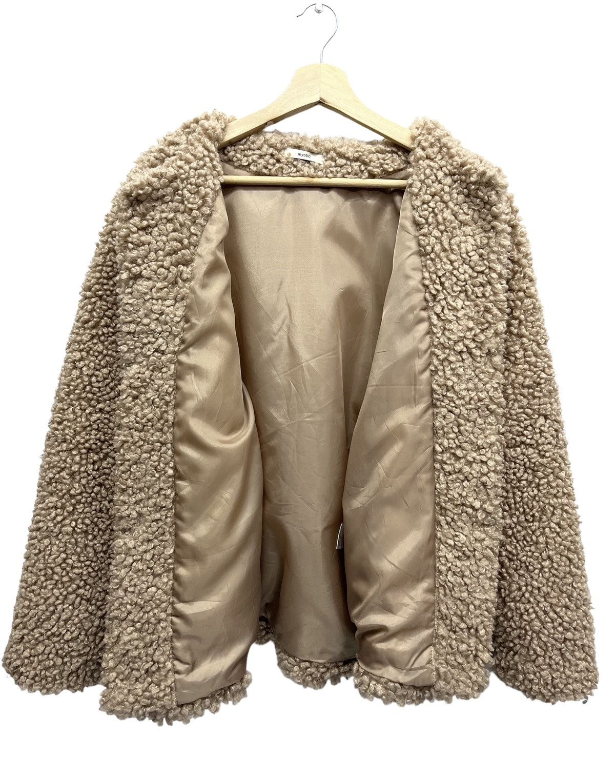 Japanese Brand Designer MYSTIC Faux Sherpa Fleece Jacket Size M / US 6-8 / IT 42-44 - 5 Thumbnail