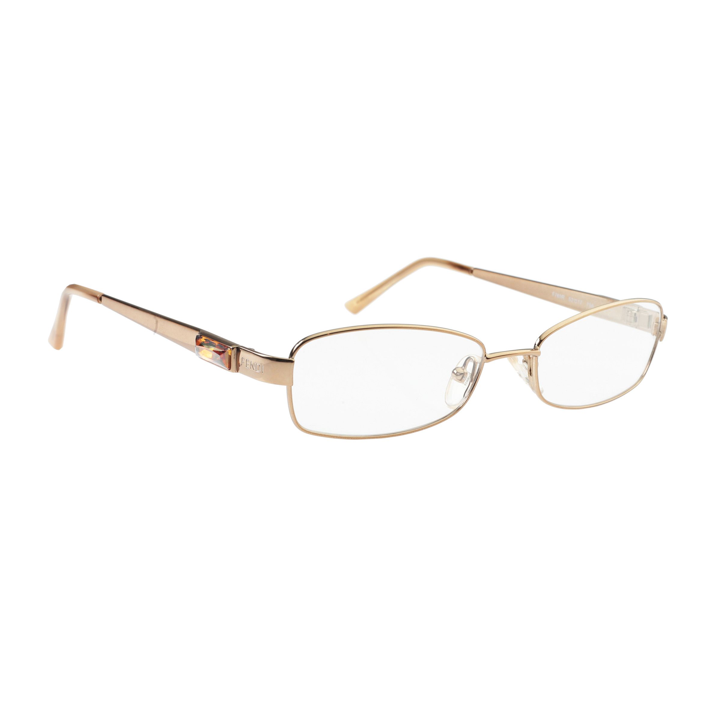 image of Archival Clothing x Fendi '90S Orange Crystal Gold Frame Glasses, Men's