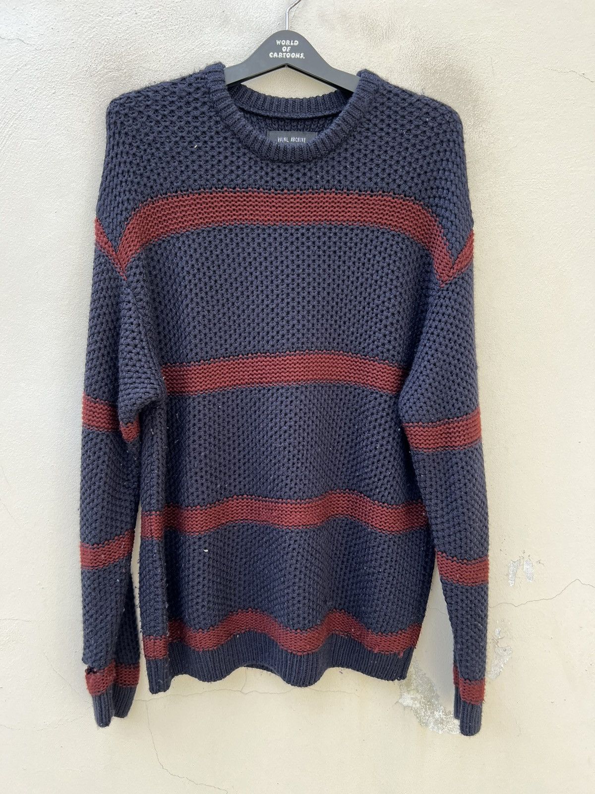 VAINL ARCHIVE VainL Archive Japan Distress Border Stripe Grunge Sweater Size US M / EU 48-50 / 2 - 6 Thumbnail