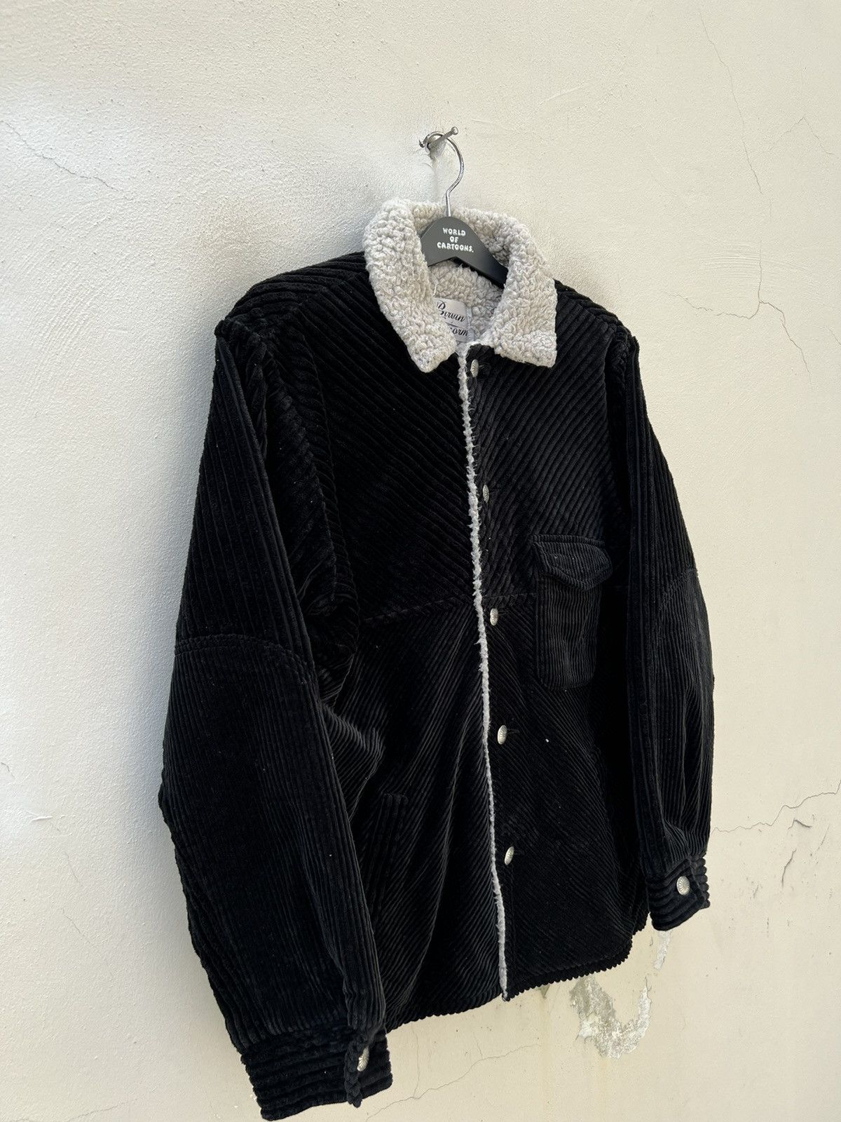 Vintage Birvin Uniform Japan Black Cord Sherpa Lined Button Jacket Size US L / EU 52-54 / 3 - 10 Thumbnail