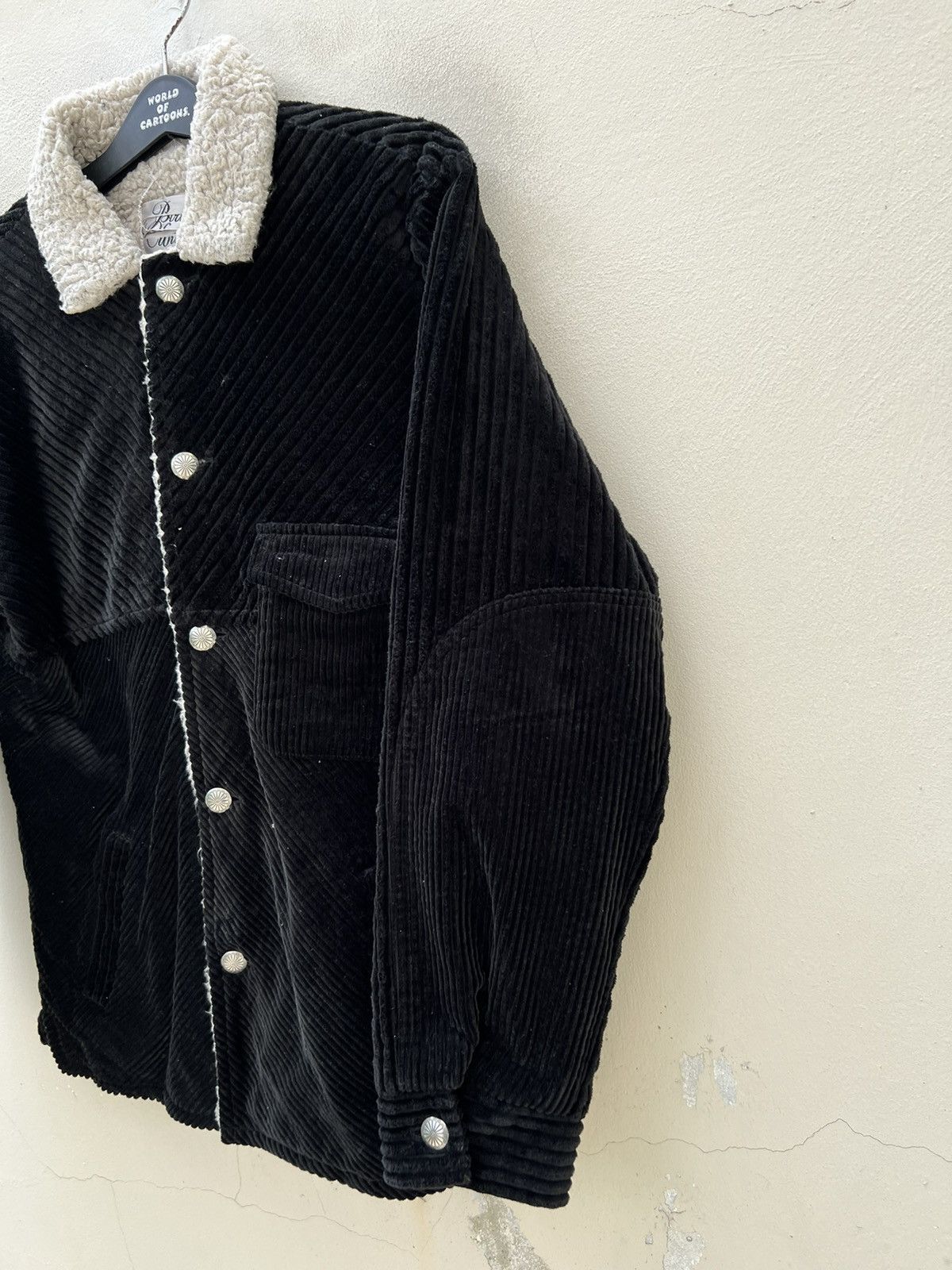 Vintage Birvin Uniform Japan Black Cord Sherpa Lined Button Jacket Size US L / EU 52-54 / 3 - 8 Thumbnail
