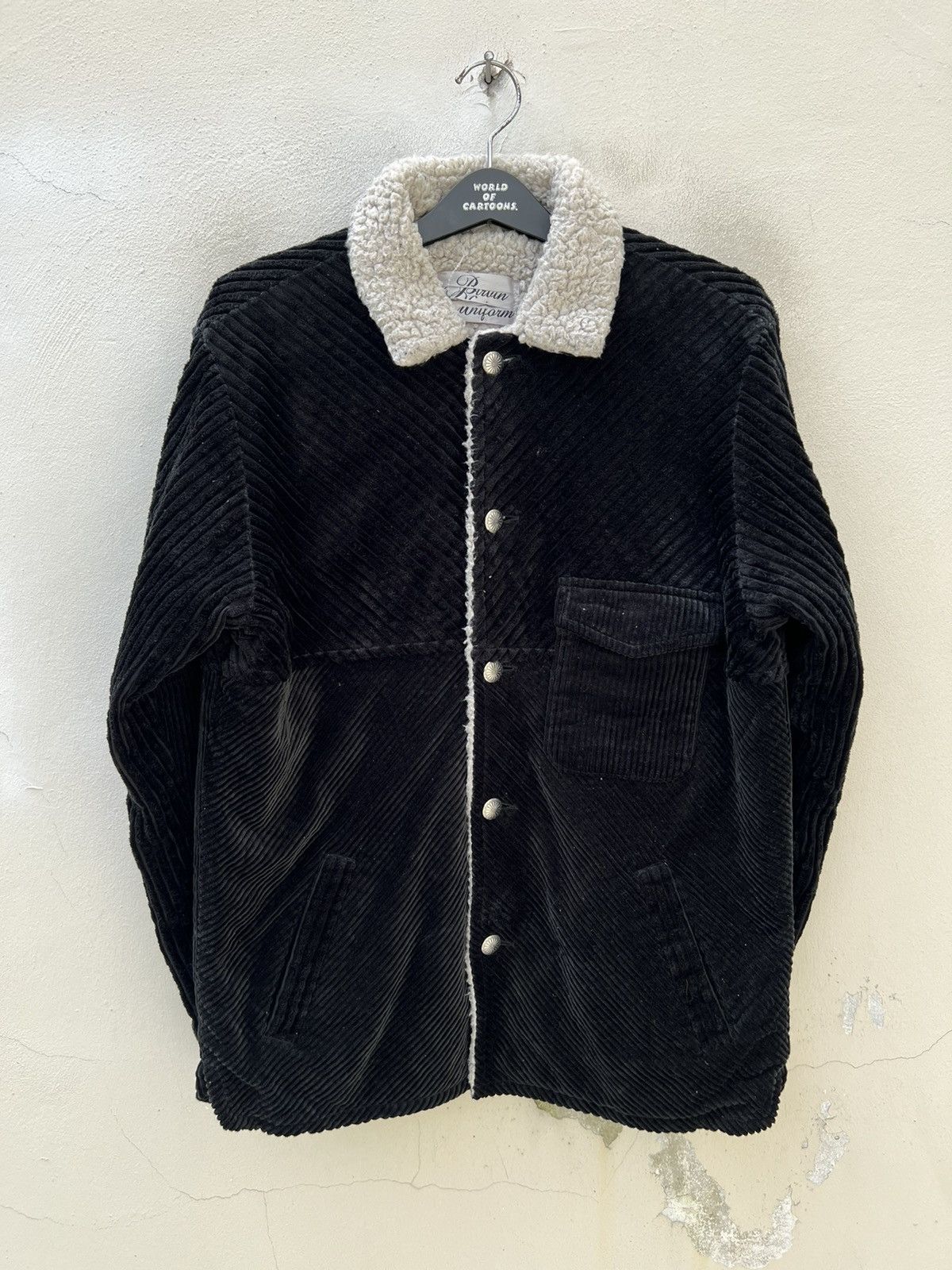 Vintage Birvin Uniform Japan Black Cord Sherpa Lined Button Jacket Size US L / EU 52-54 / 3 - 11 Thumbnail
