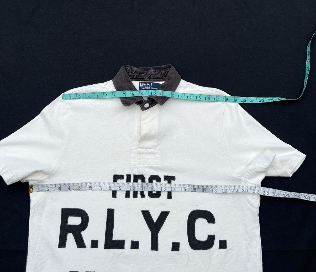Polo Ralph Lauren VTG 90s Polo Ralph Lauren Spell Out Short Sleeve Rugby Polo Size US M / EU 48-50 / 2 - 2 Thumbnail