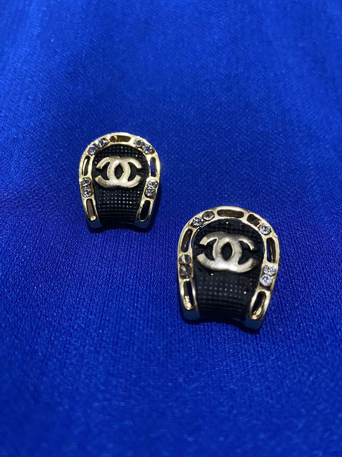 Chanel Chanel Silver Crystal CC Stud Earrings Size ONE SIZE - 1 Thumbnail