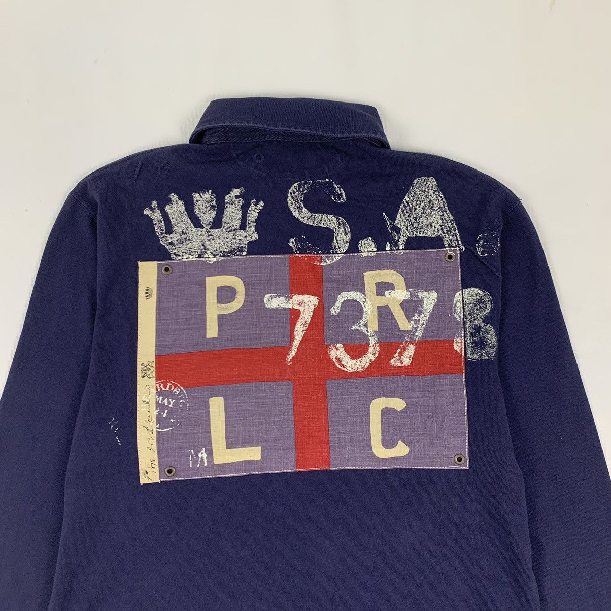 Polo Ralph Lauren Vintage Polo Ralph Lauren USA Rugby Long Sleeve Shirt Size US M / EU 48-50 / 2 - 2 Thumbnail