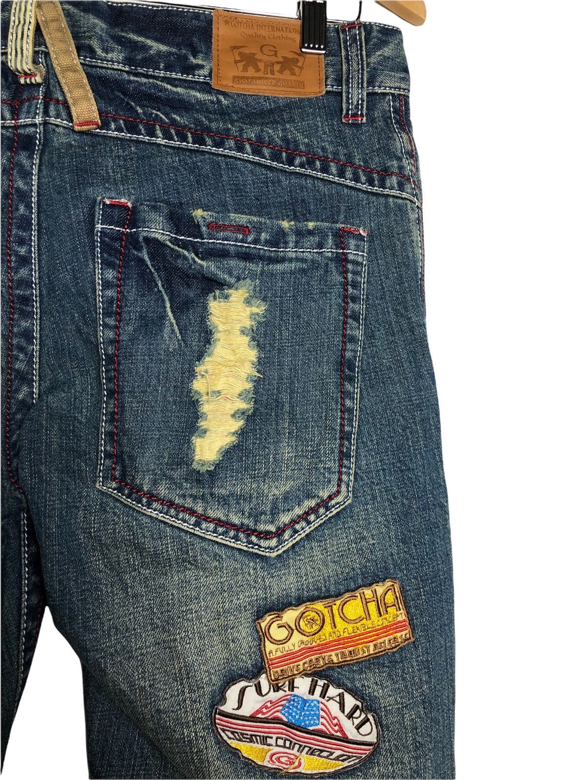Gotcha × If Six Was Nine × Japanese Brand Japanese Brand Gotcha Distressed Patchwork jeans Size US 33 - 5 Thumbnail