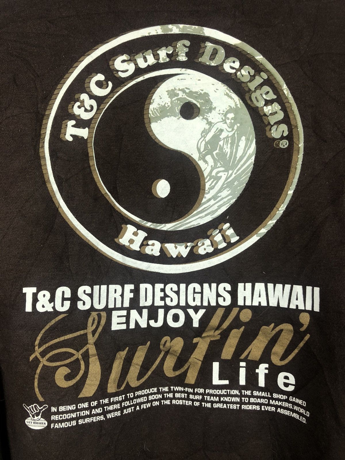 Vintage VINTAGE T&C SURF DESIGNS ENJOY LIFE BROWN SWEATSHIRT Size US L / EU 52-54 / 3 - 4 Thumbnail