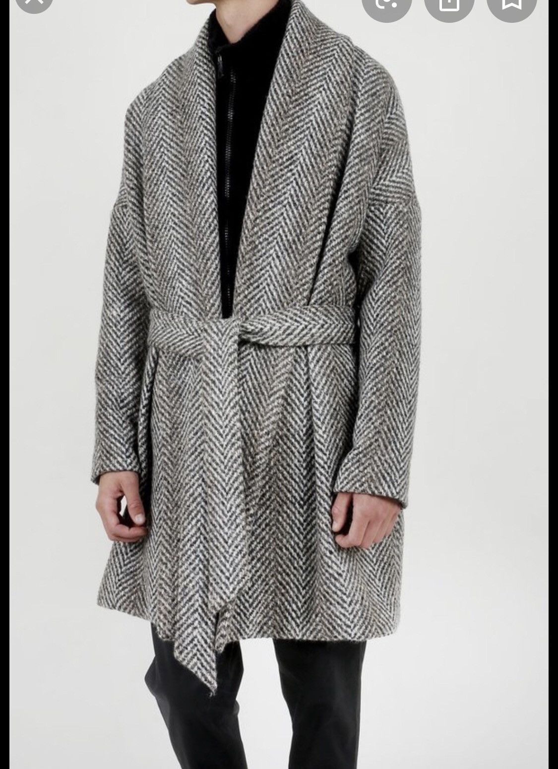 Deveaux DEVEAUX Brushed wool robe coat retail $1795 Size US M / EU 48-50 / 2 - 2 Thumbnail