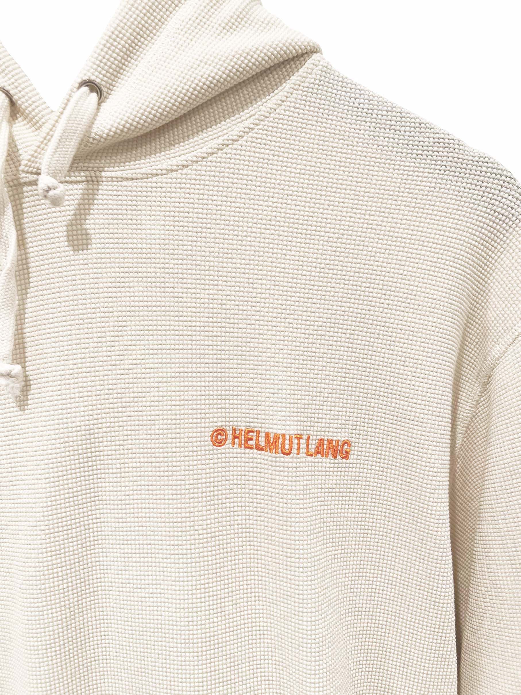 image of Helmut Lang Off-White Waffle Hoodie in Off White, Men's (Size Medium)
