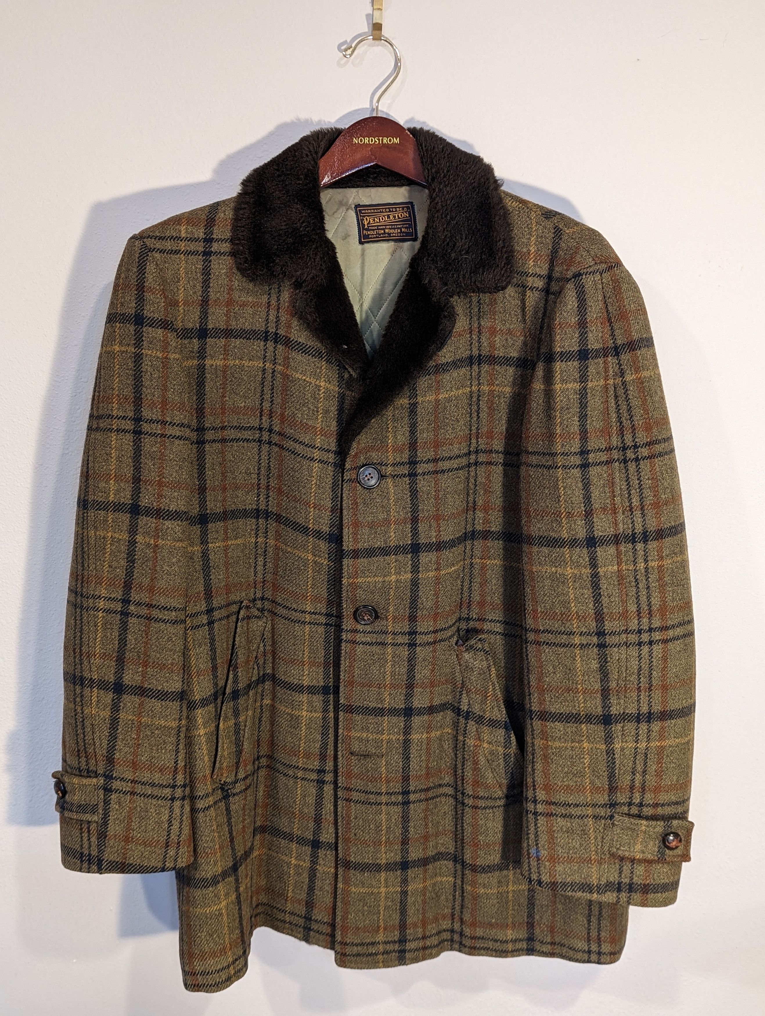 Pendleton Vintage 60 s Pendleton Wool Jacket with Faux Fur Collar Grailed