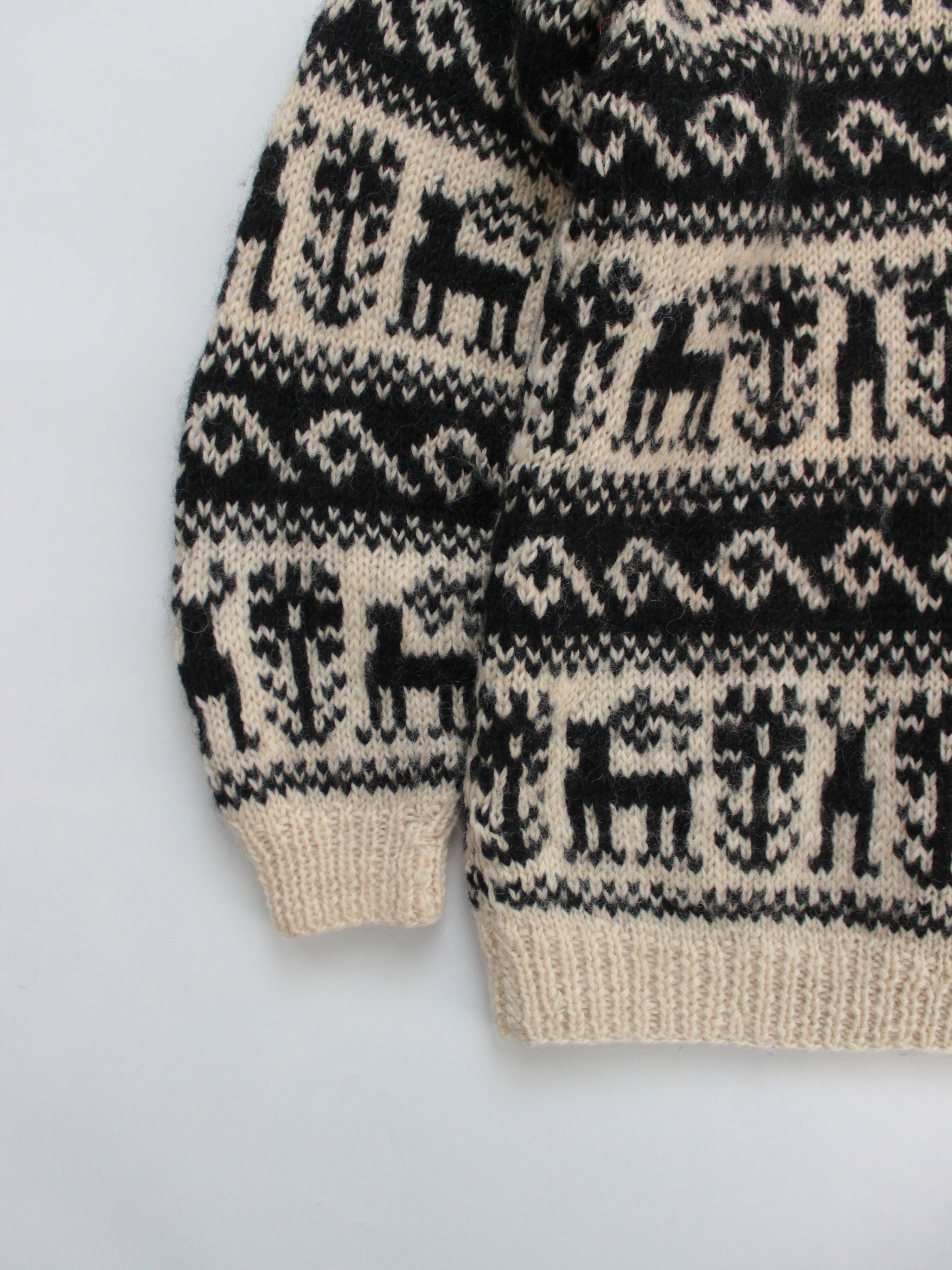 Vintage Vintage Retro deer knitted wool sweater Size US L / EU 52-54 / 3 - 3 Thumbnail