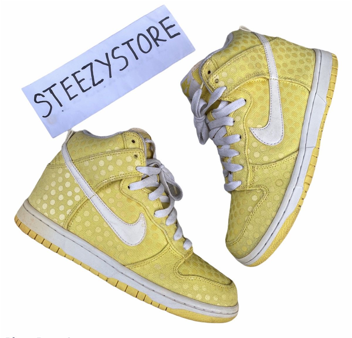 Nike × Vintage Nike Dunk High Polka Dot Vibrant Yellow White 2010 Size US 5.5 / EU 38 - 11 Thumbnail