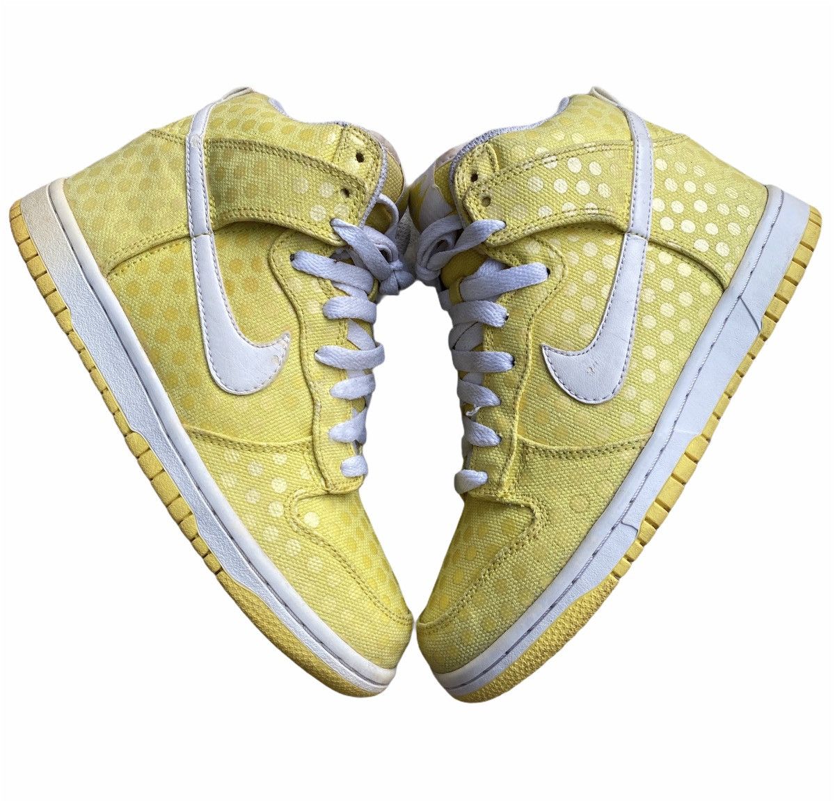 Nike × Vintage Nike Dunk High Polka Dot Vibrant Yellow White 2010 Size US 5.5 / EU 38 - 1 Thumbnail